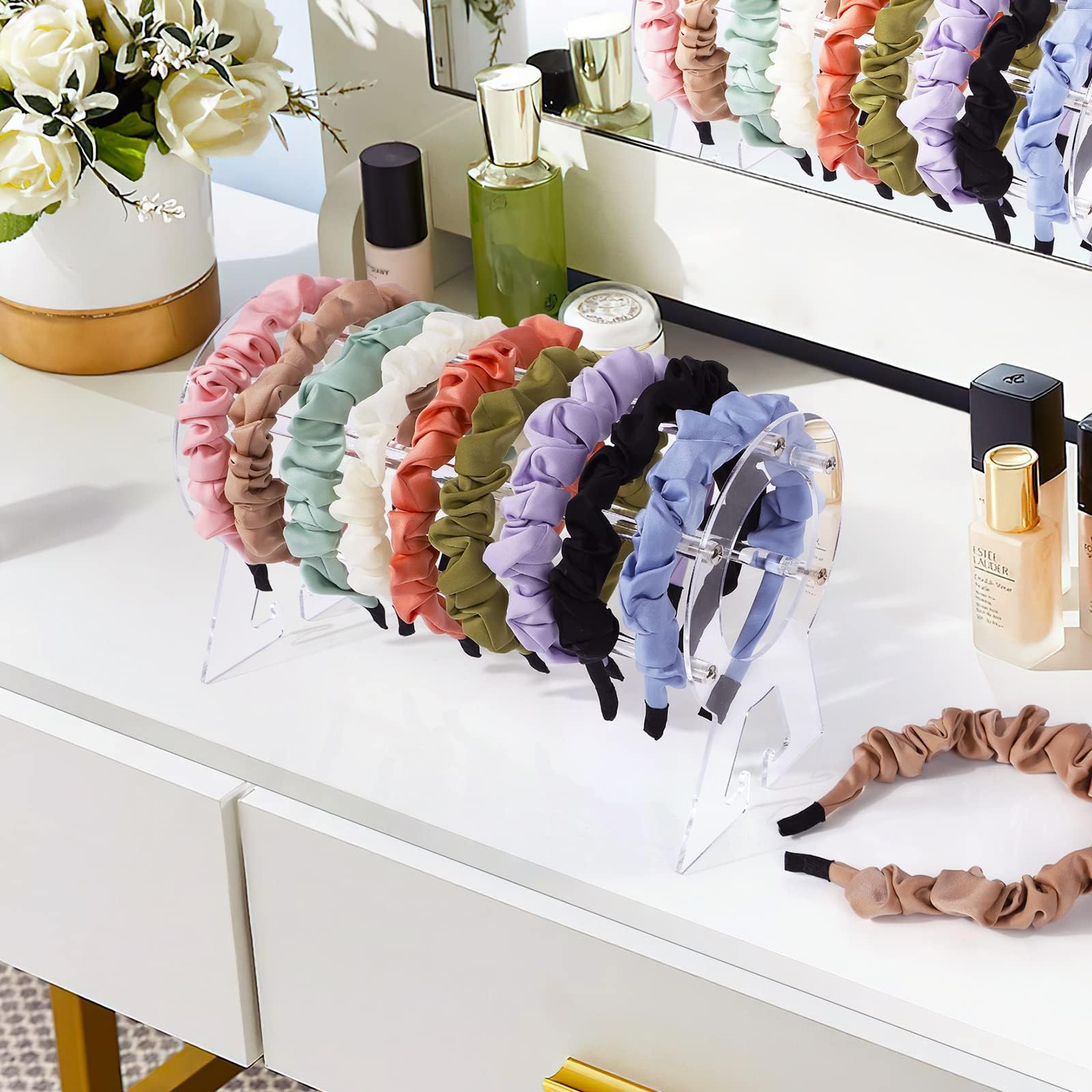 Suneerplay Headband Holder - Clear Acrylic Organizer and Display Stand for Women and Girls