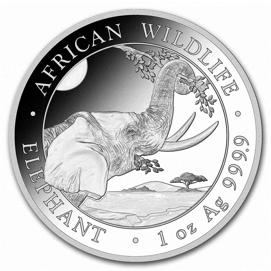 2023 - Somalian Elephant One Ounce Silver Coin Shilling Seller Uncirculated