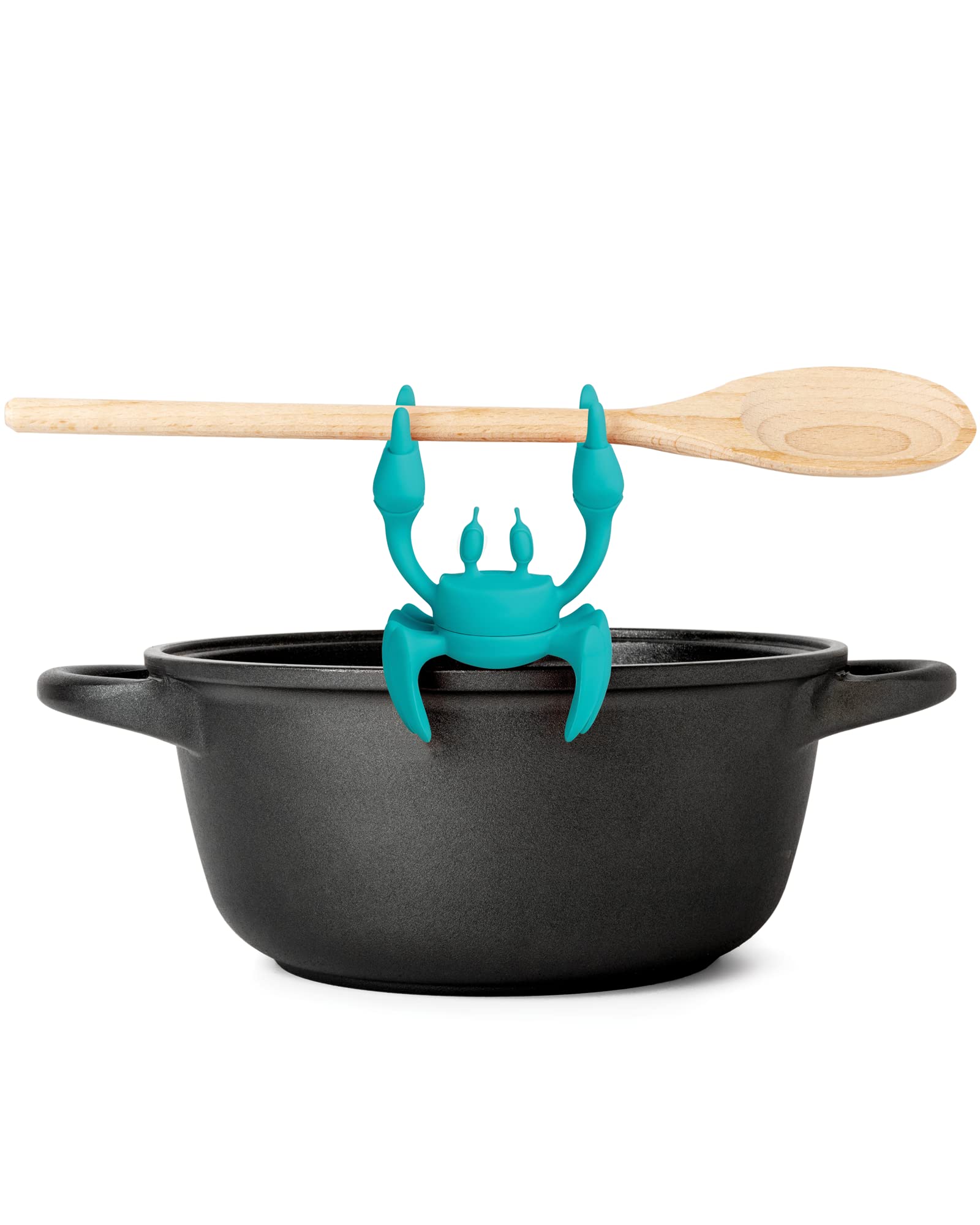 OTOTO Aqua the Crab Silicone Utensil Rest - Silicone Spoon Rest for Stove Top - BPA-Free, Heat-Resistant Kitchen and Grill Utensil Holder - Non-Slip Spoon Holder Stove Organiser and Steam Releaser