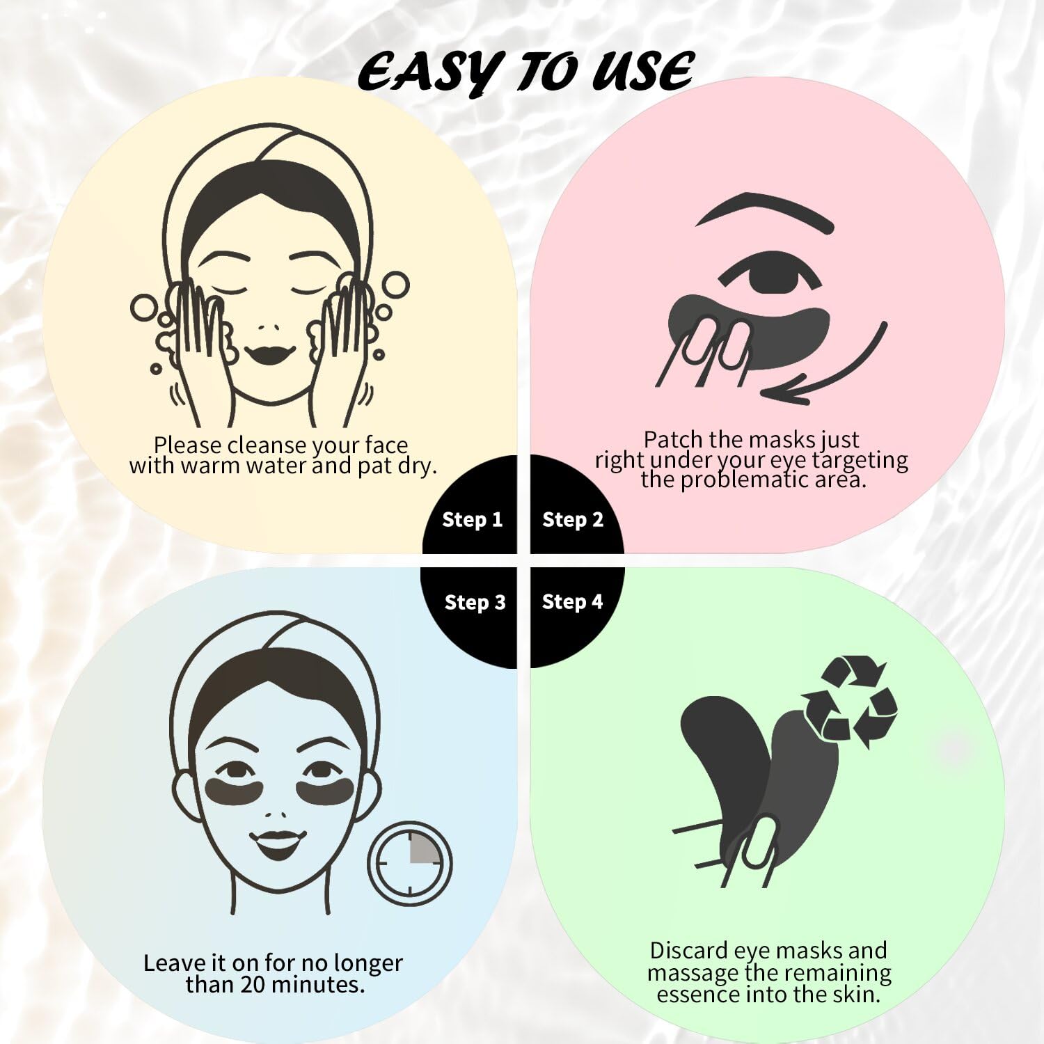 Maskiss Under Eye Patches (50 Pairs), Caffeine Eye Masks for Dark Circles Puffy Eyes Undereye Bags, Collagen Eye Patches for Wrinkles and Puffiness, Skin Care Gift for Her