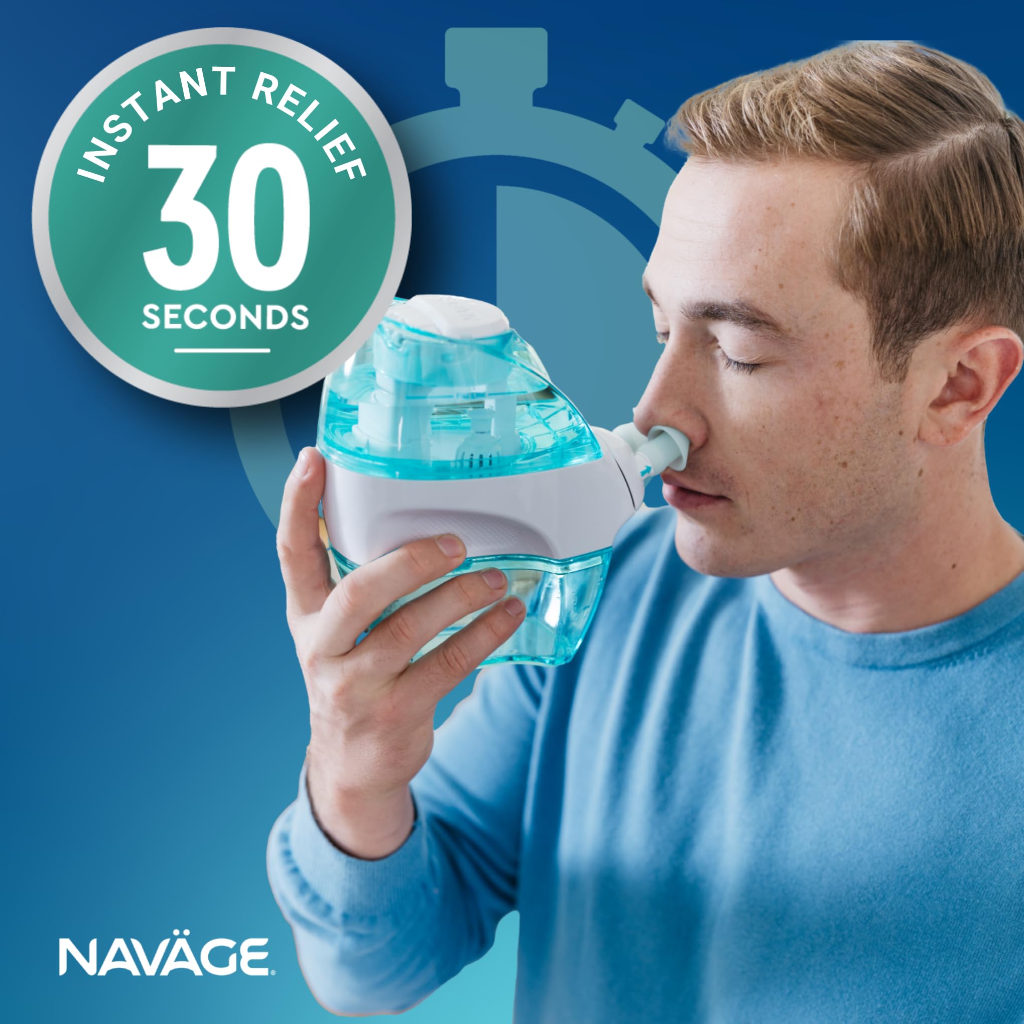 Navage Multi-User Bundle - Navage Nasal Irrigation System - Saline Nasal Rinse Kit with 1 Navage Nose Cleaner, 20 Salt Pods, and Extra Nasal Dock and Pair of Nose Pillows