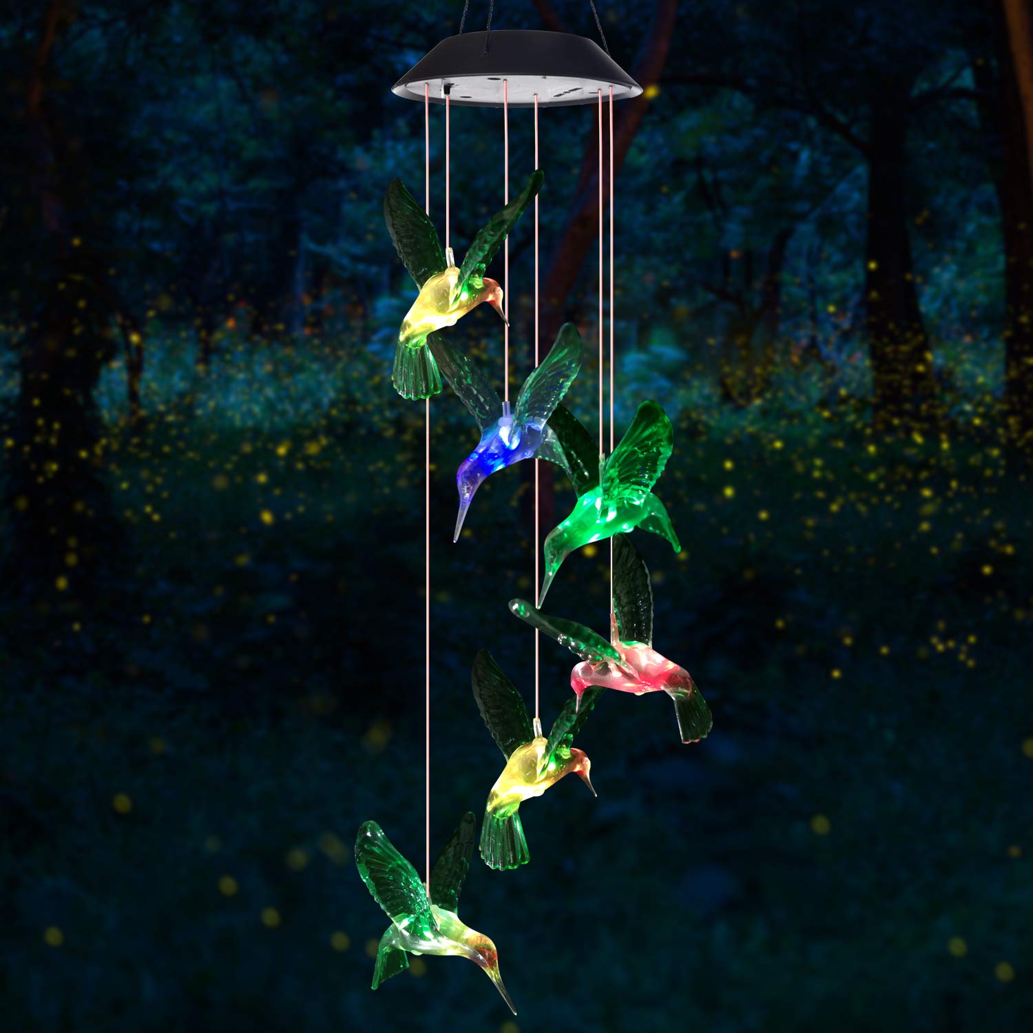 Wind Chime, Solar Hummingbird Wind Chimes Outdoor/Indoor(Gifts for mom/momgrandma Gifts/Birthday Gifts for mom) Outdoor Decor,Yard Decorations ,Memorial Wind Chimes,mom's Best Gifts.