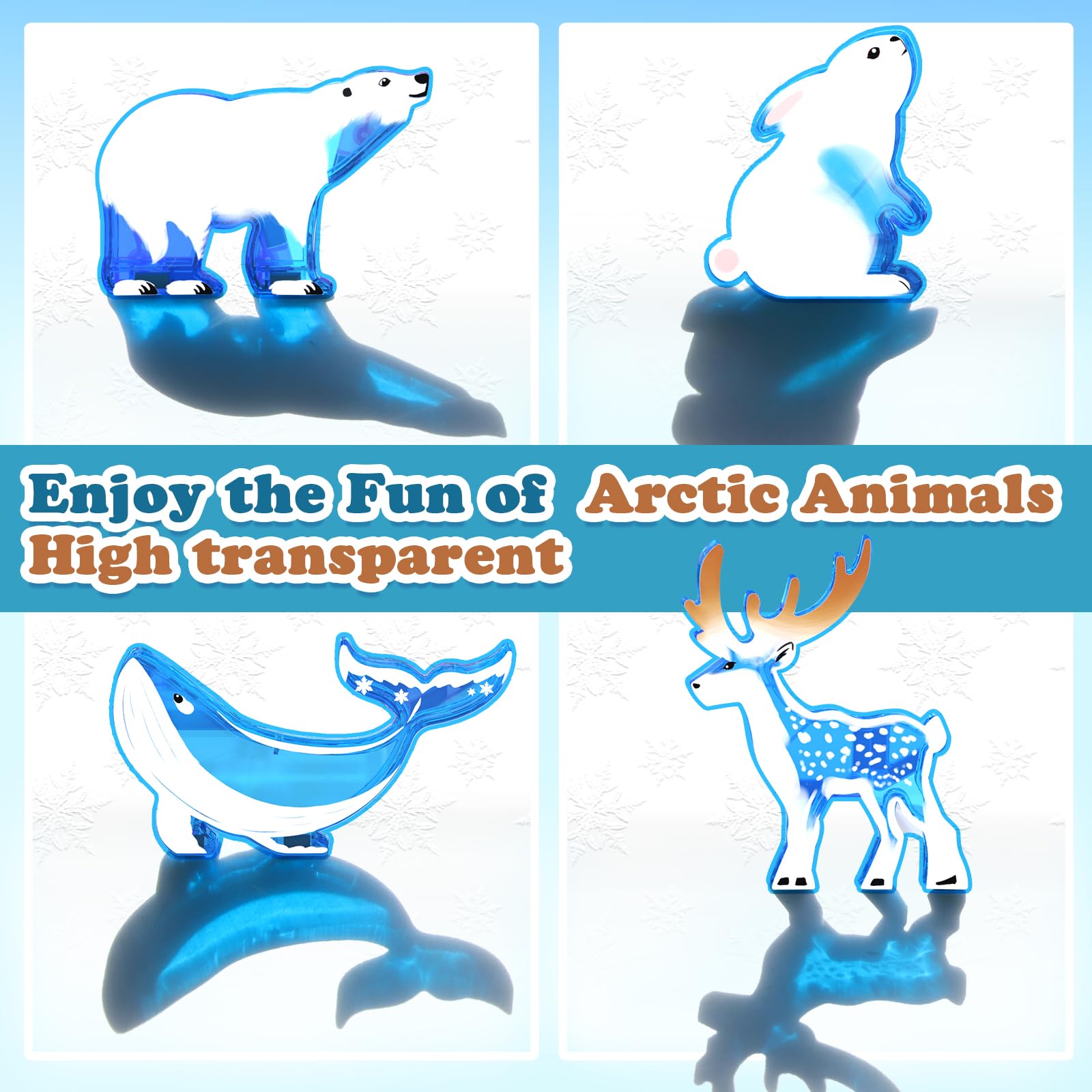 Magnetic Tiles Frozen Toys Arctic Animal Magnet Tiles Toddler Toys for Girls Ages 3-5 4-7 6-8 Pretend Play Magnetic Toys Building Blocks Kids Toys Gifts for 3+ Year Old STEM Learning and Fun