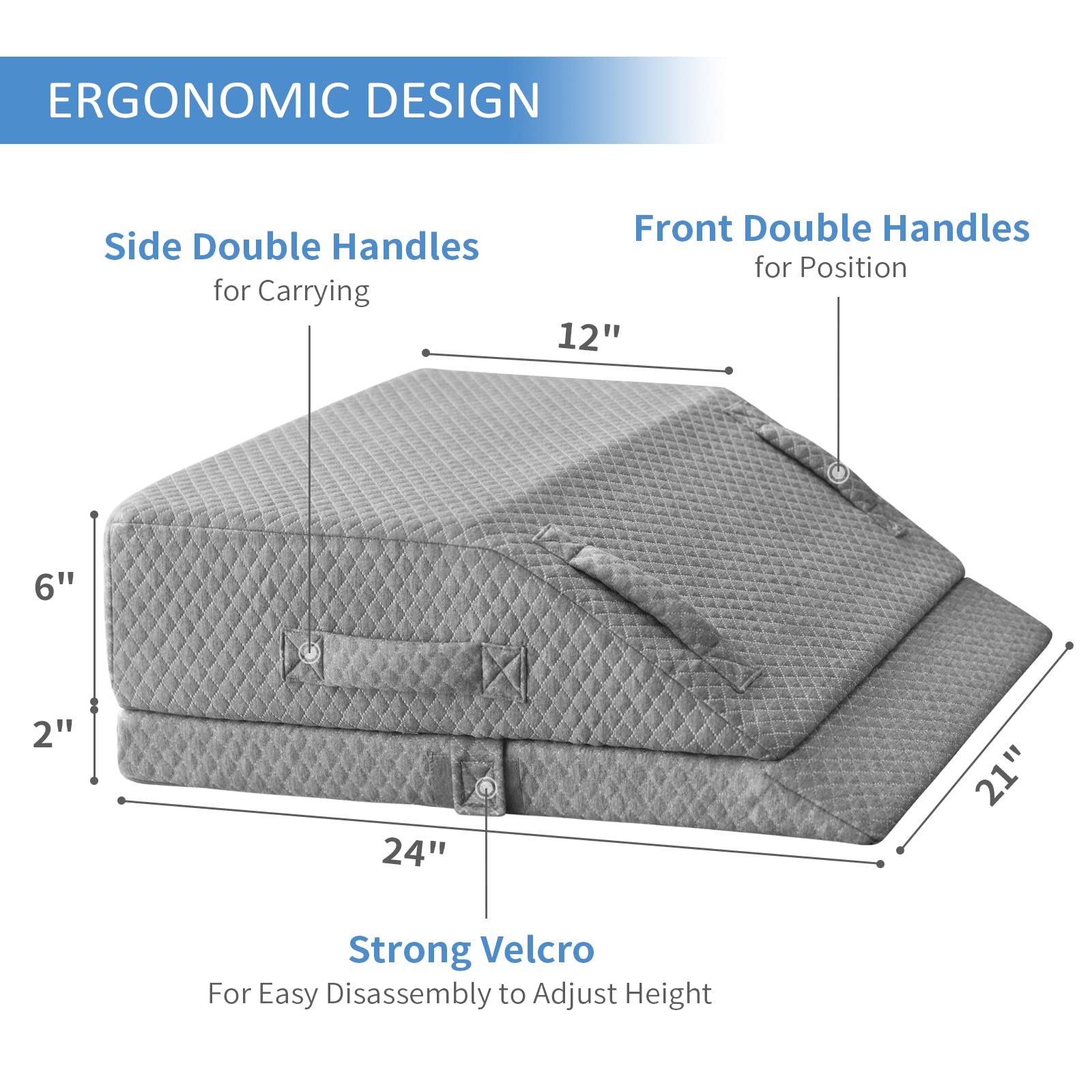Adjustable Leg Elevation Pillows for Swelling, Cooling Gel Memory Foam Wedge Pillows for After Surgery, Sciatica Back Knee Hip Ankles Pain Relief, Leg Pillows for Sleeping Blood Circulation