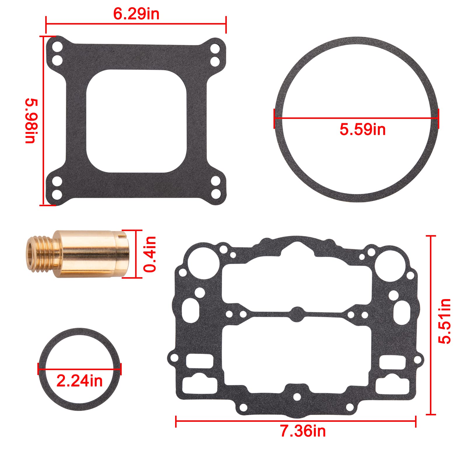 Carburetor Rebuild Kit Compatible with Edelbrock 1405 1406 1407 1408 1409 1410 1411, Carb Rebuild Kit for AFB 4 barrel 500 600 650 700 750 800 CFM Weber Marine # 809064 Carter 9000 series
