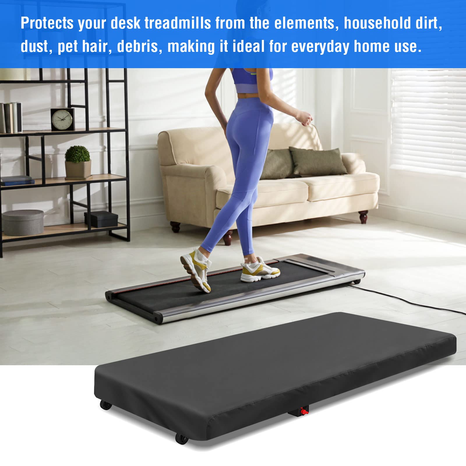 Aidetech Under Desk Treadmill Cover, Dust-Proof Walking Pad Cover, Waterproof Protective Covers for Walking Treadmill Office Home-42.12" D x 18.5" W x 4.13" H