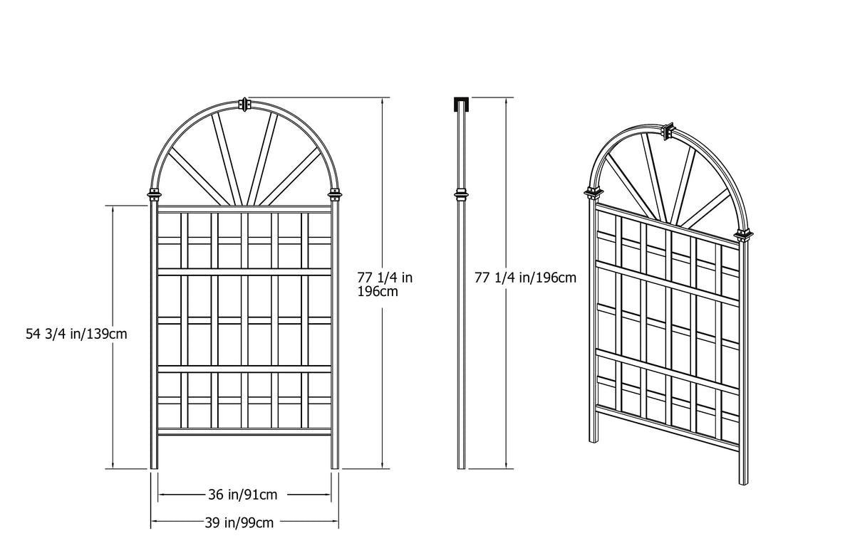 Savannah 39"W x 77"H Composite Vinyl Trellis