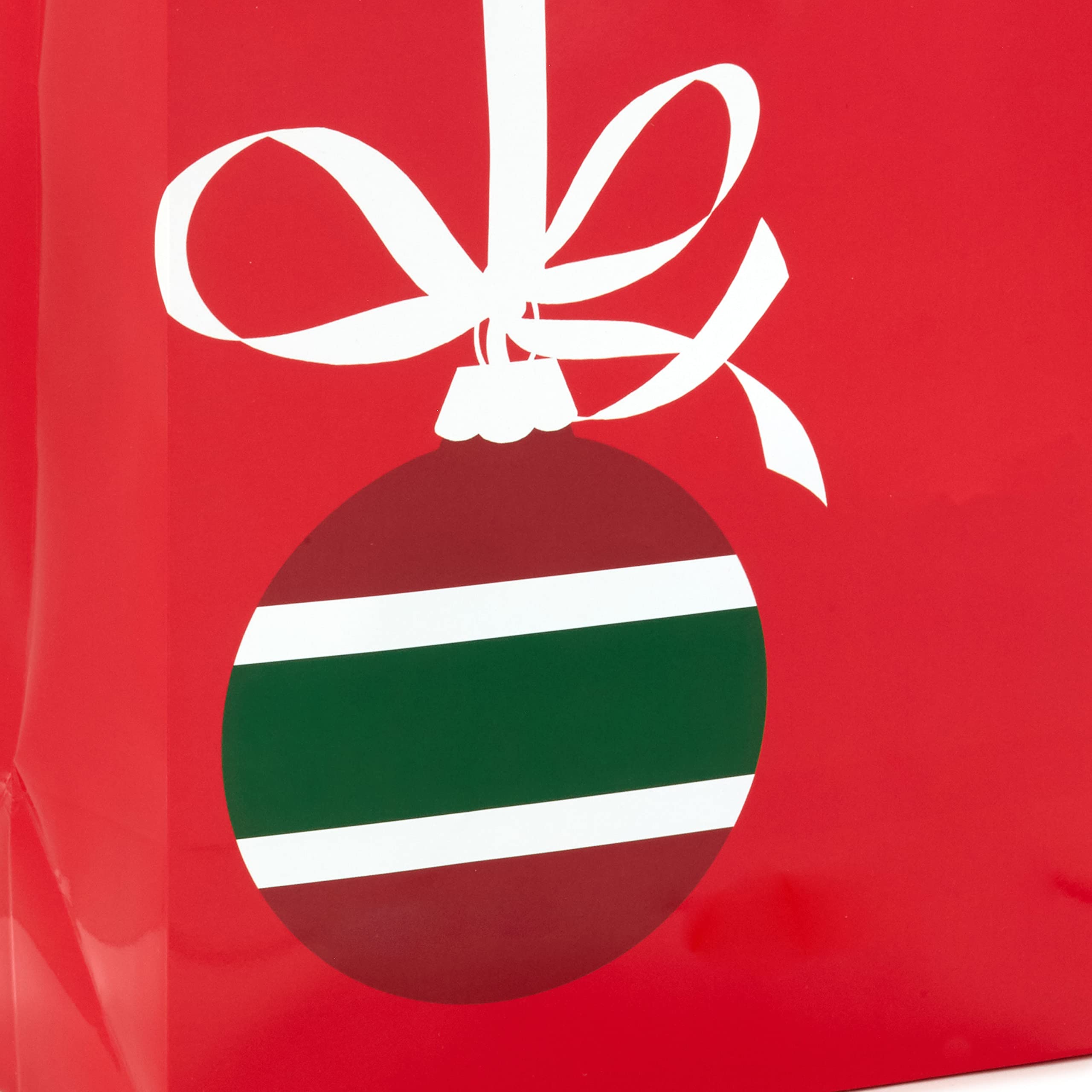 Hallmark Image Arts 11" Large Christmas Gift Bags (6 Bags: Tartan Plaid, Snowy Tree, Red and Green Ornament) for Coworkers, Teachers, Family