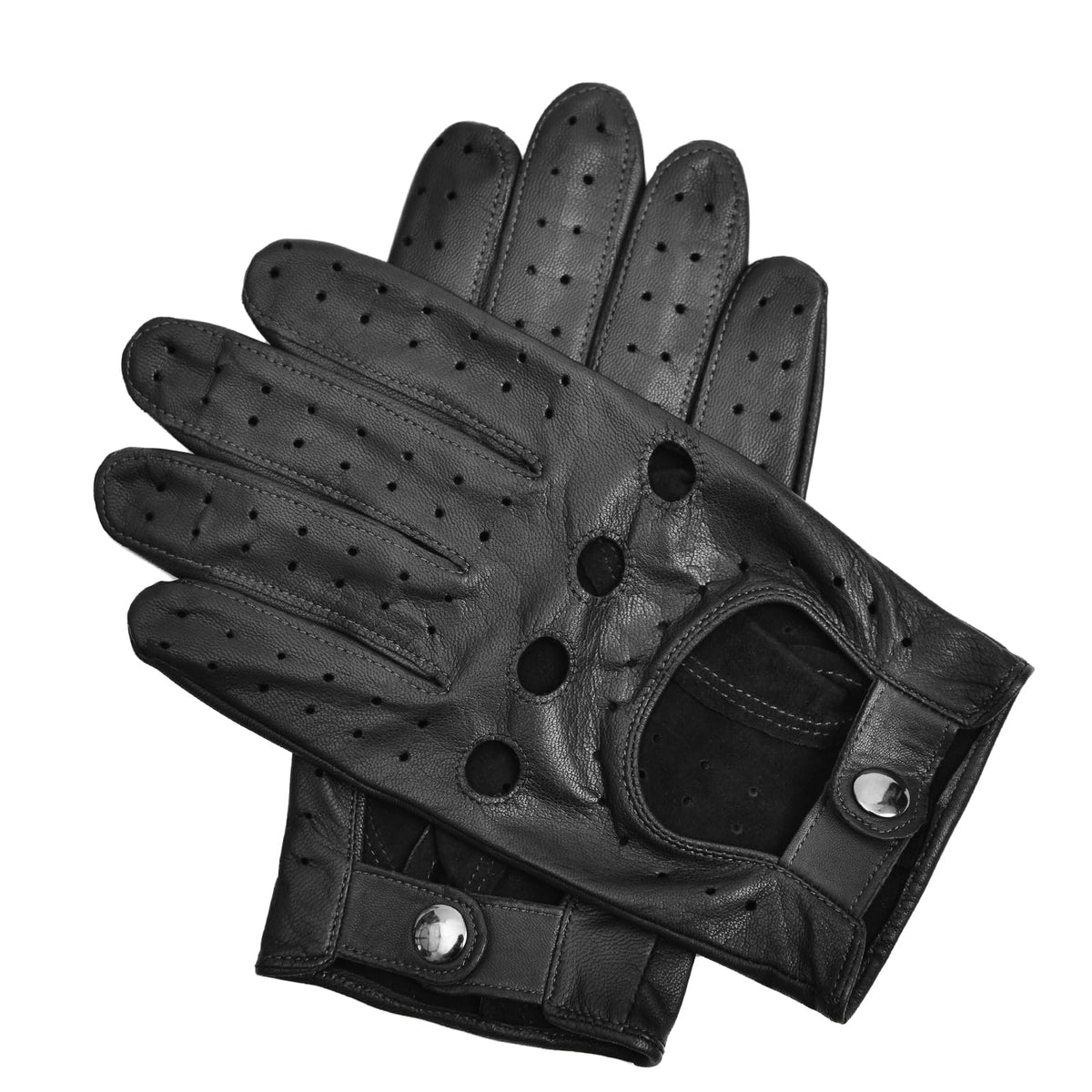 SURAWIL Men's Leather Driving Gloves Touchscreen, Unlined Thin Leather Driving Gloves, Black,XS SUM06US-T