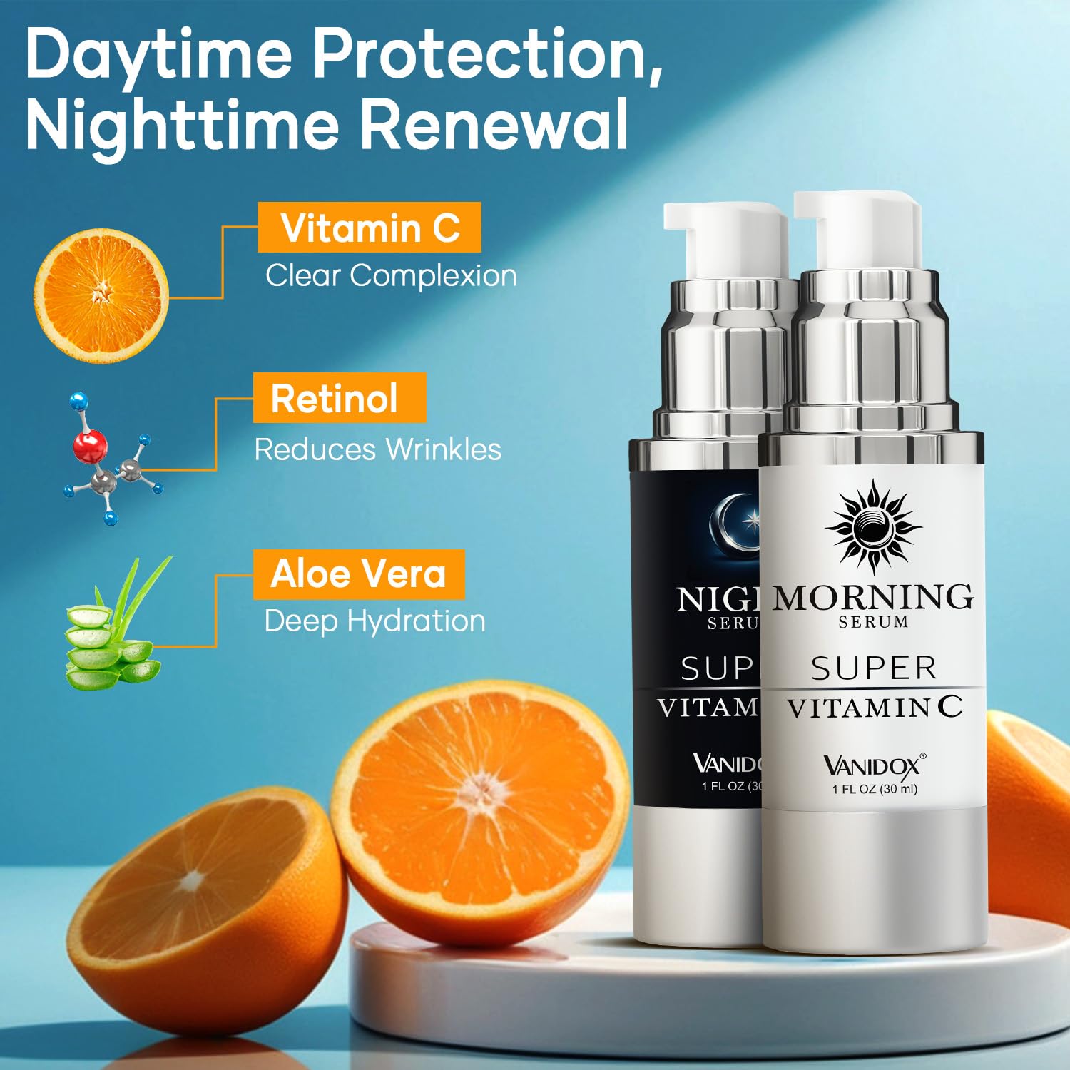 VANIDOX Super Vitamin C Serum for Women Over 70, All-In-One Formula, Made in USA, Hydrates, Firms, Lifts, and Targets Wrinkles, Age Spots, and Fine Lines, Vitamin C Serum (1fl oz x 2)