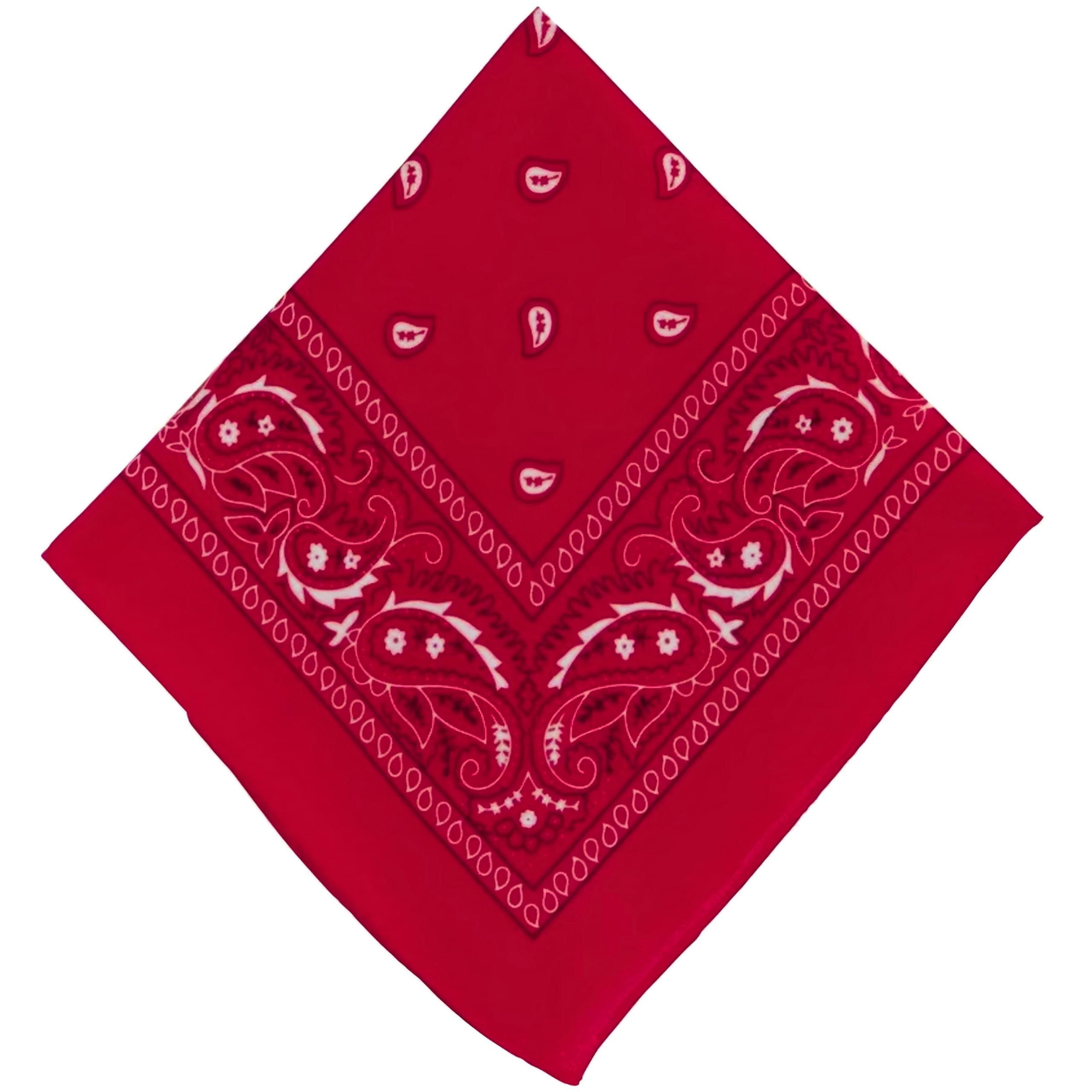 Classic Red Paisley Bandana - 20" x 20" (1 Count) - Perfect for Outdoor Activities, Fashion Accessory, and DIY Projects