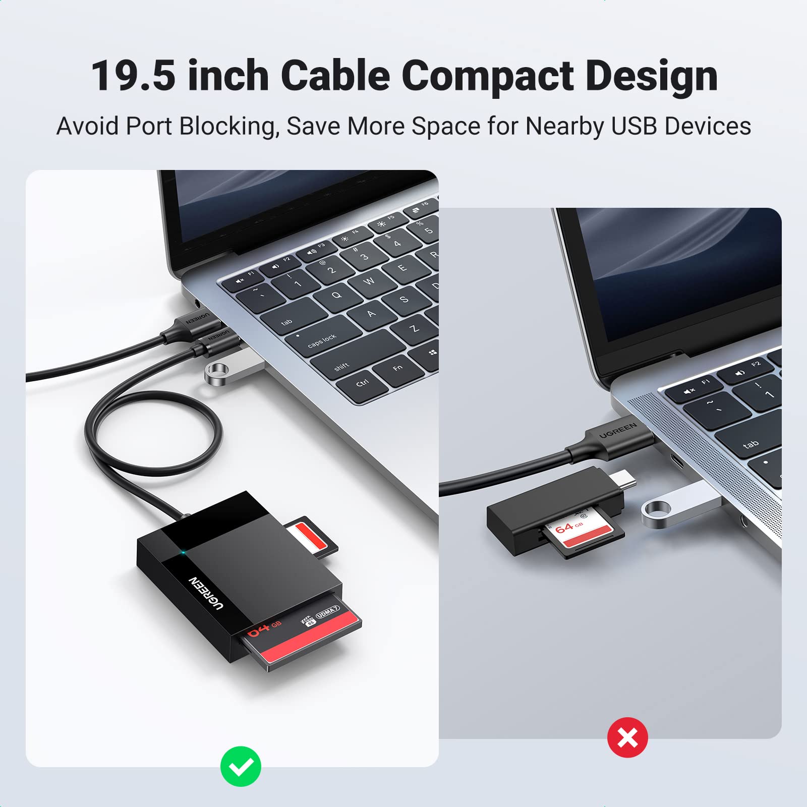 UGREEN USB C SD Card Reader 4-in-1 Memory Card Adapter External SD Micro SD MS CF Compact Flash Camera Card Reader Compatible with iPhone 15, Trail Camera, MacBook, iPad