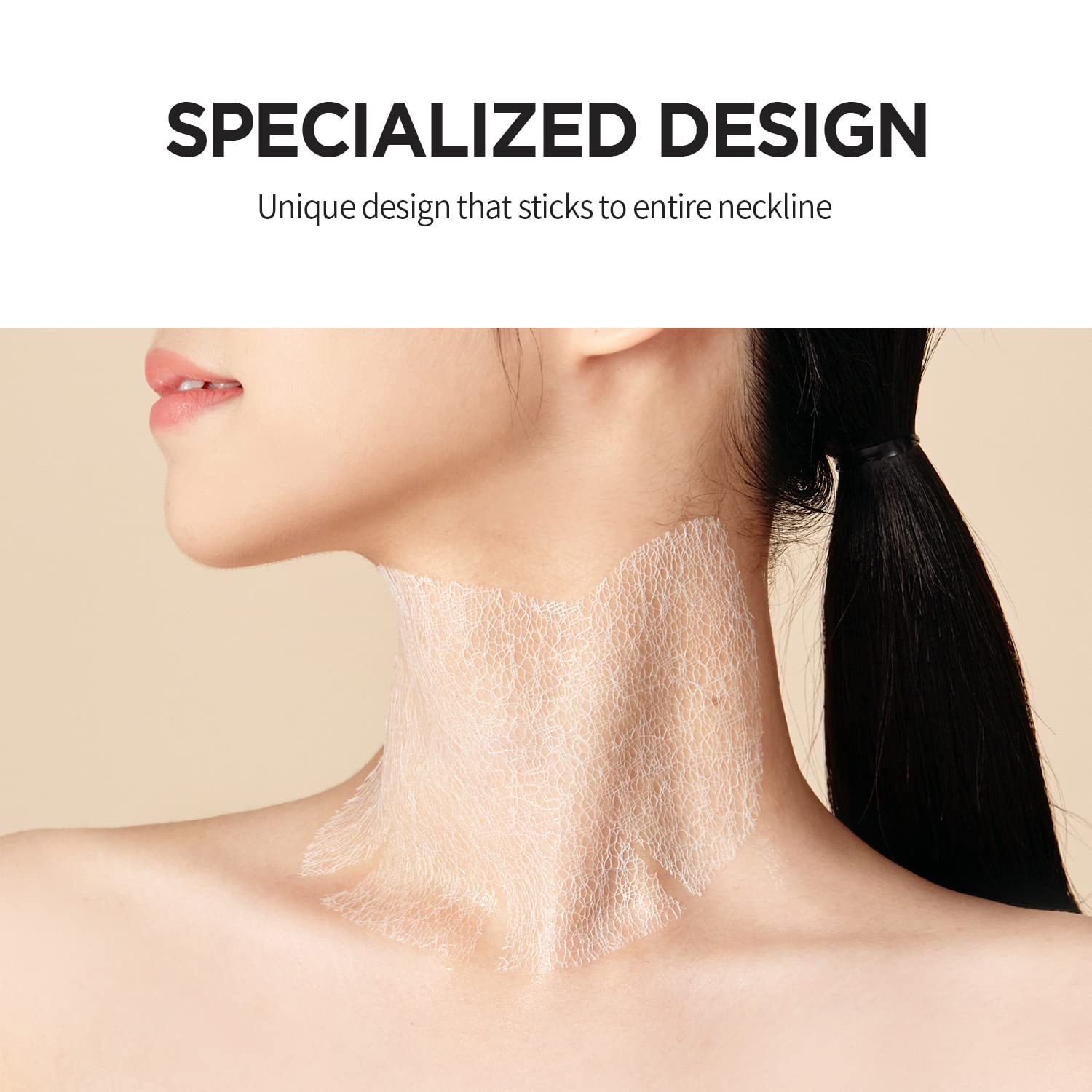 Wrinkle-fit Neck Mask - Neck Wrinkle Patches, Firming and Tightening Korean Deep Collagen Mask - Hyaluronic Acid NeckTargeted Mesh Sheet Mask for Lifting Sagging Skin - Boosting Elasticity 7EA