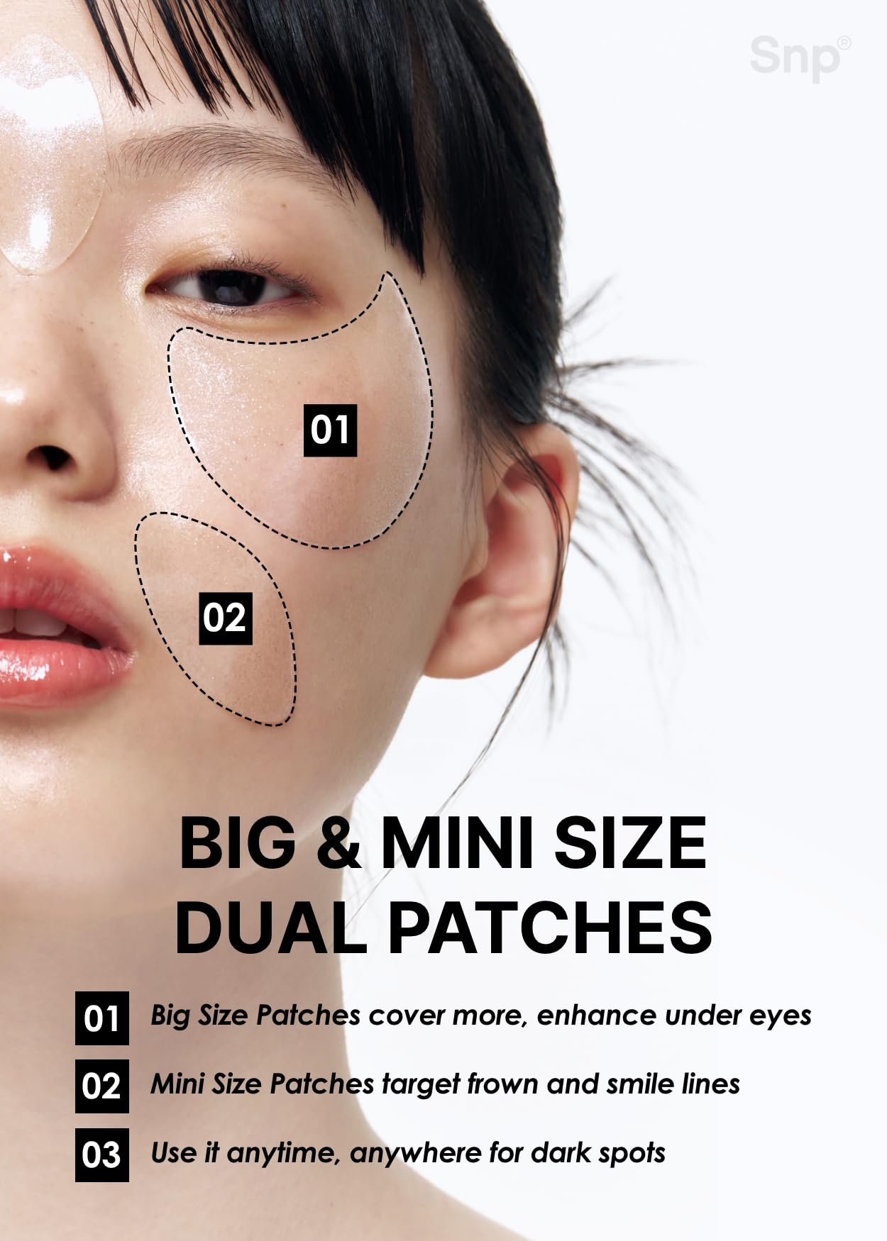 [K Beauty Snp] Glutathione Dark Zero Toning Eye Patch | Brightening Under Eye Patches for Blemishes and Dark Spots | Under Masks for Puffy Eyes and Dark Circles | Korean Skincare | 60 Patches