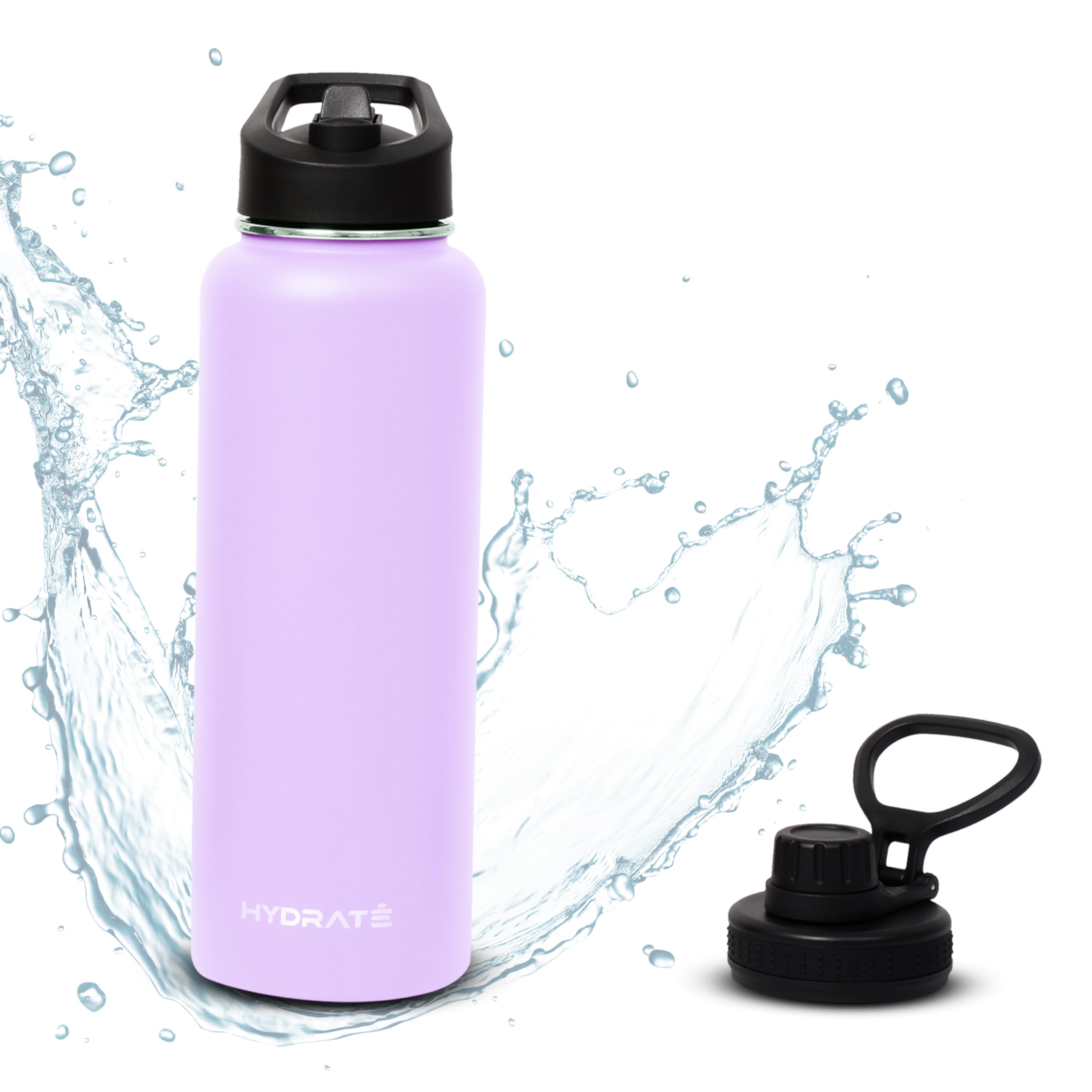 Hydrate 40 oz Water Bottle - Insulated Water Bottle - Leak Proof Water Bottles - Sports Plastic Refillable & Lightweight Water Bottles - Sleek Tech Cherry Blossom BPA Free Bottles - Water Flask