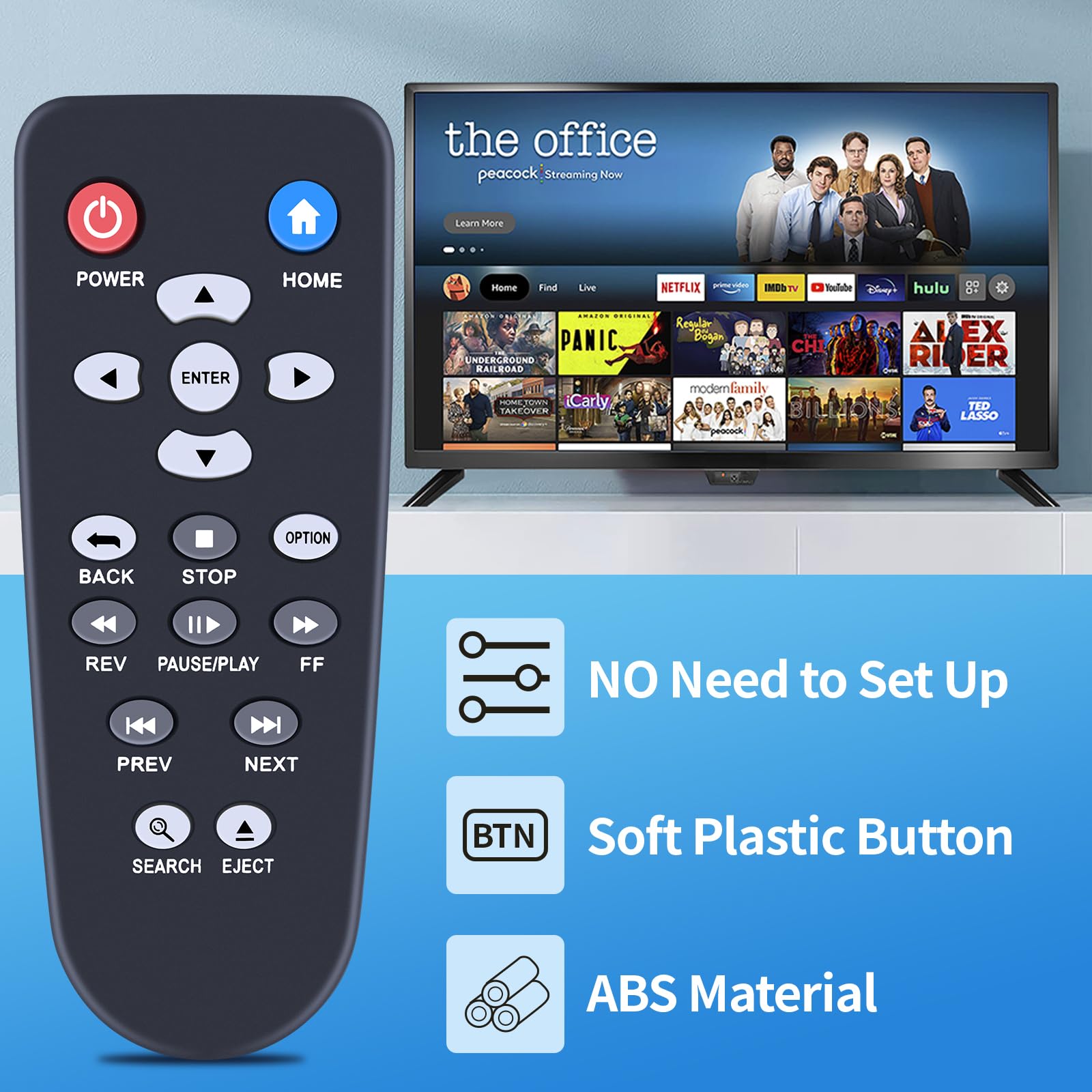 WD-RC Replacement Remote Control Compatible for WD Western Digital WD TV 1tb 2tb 3tb Live TV Plus Mini HD Hub Media Player