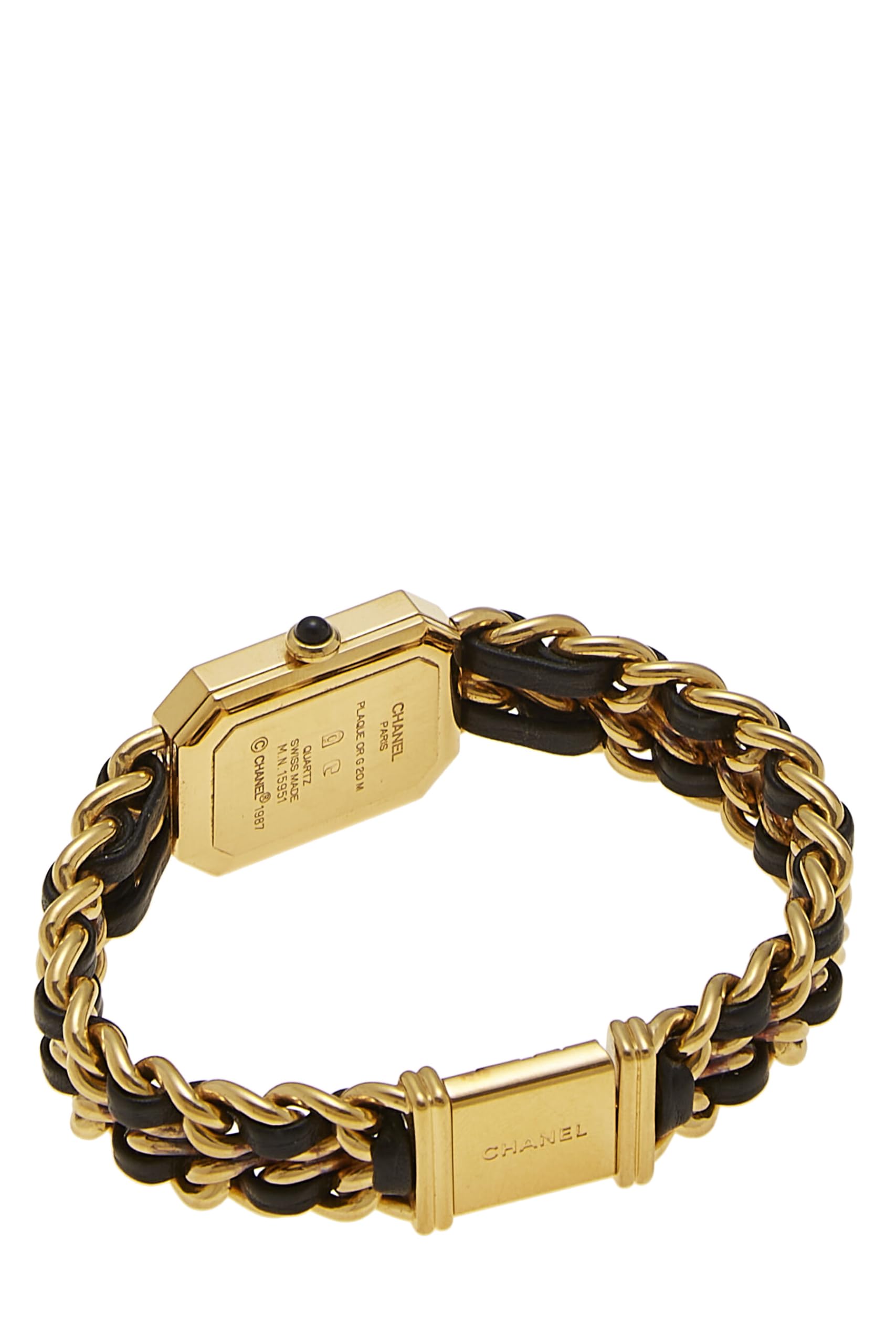 Chanel, Pre-Loved Black & Gold Premiere Watch Large, Black