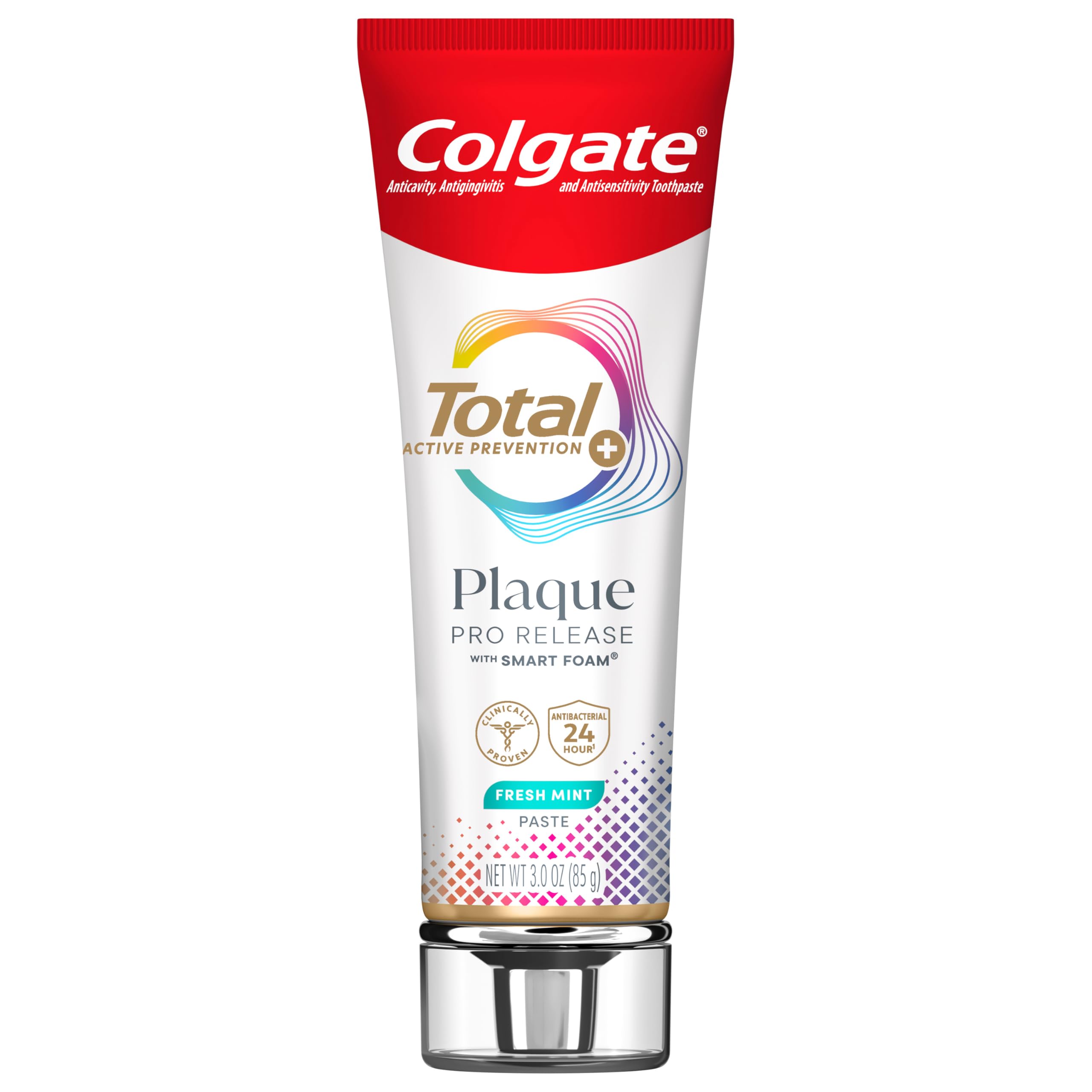 Colgate Total Plaque Pro Release Fresh Mint Toothpaste, 1 Pack, 3.0 Oz Tube