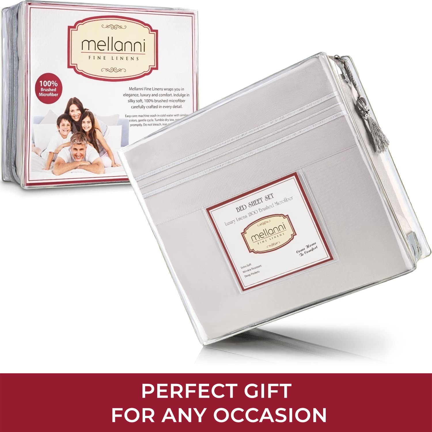 Mellanni Bed Sheet Set + 2 Pillow Shams Bundle&Save - Hotel Luxury Bedding Sheets & Pillowcases - Bundle Includes: 4pcs Bed Sheet Set and 2 Pillow Shams with 2" Flange (Queen, White)