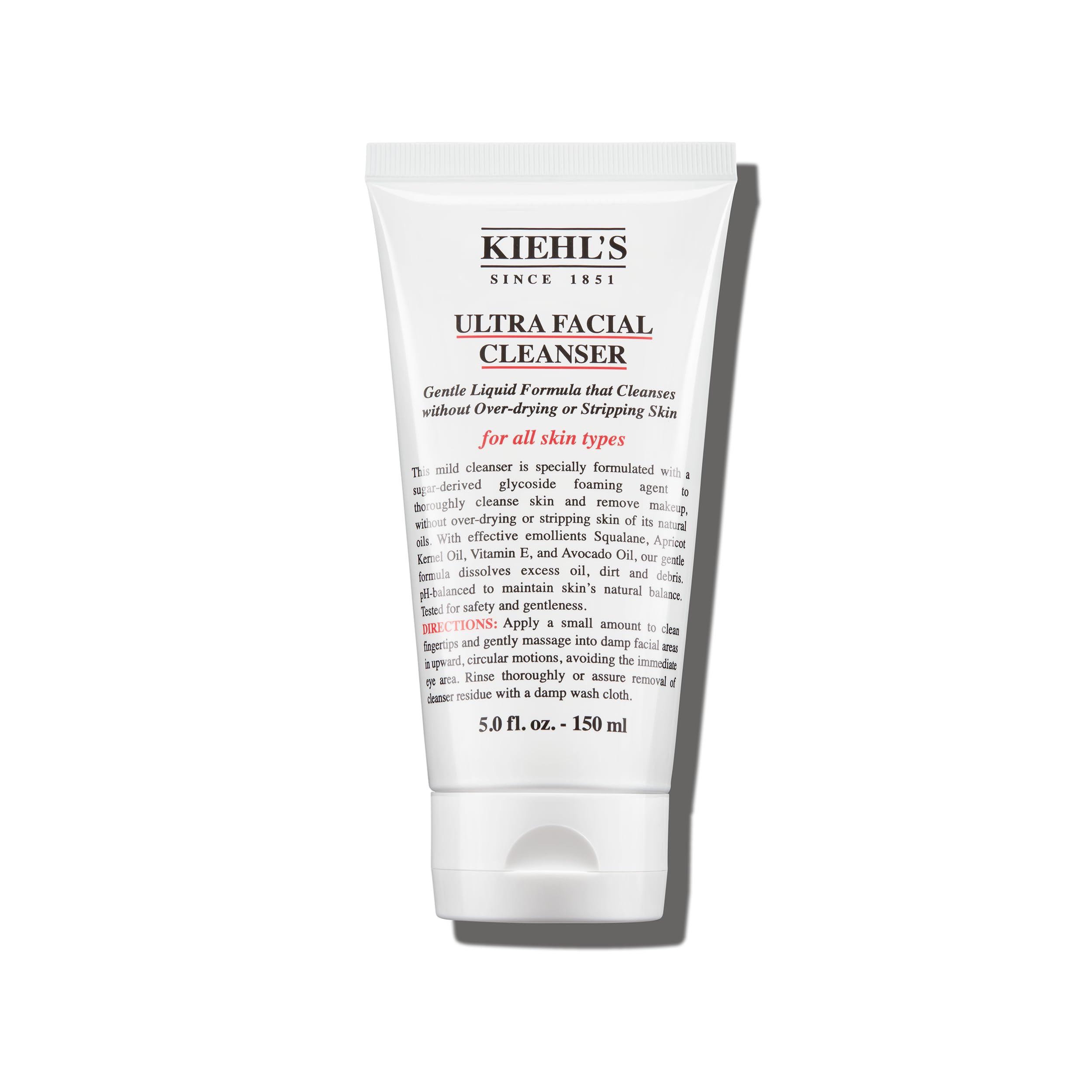 Kiehl's Ultra Facial Cleanser, Lightweight Foamy Facial Cleanser, Enriched Formula that Replenishes Skin Barrier, Gently Exfoliates and Moisturizes, Suitable for All Skin Types - 5 fl oz