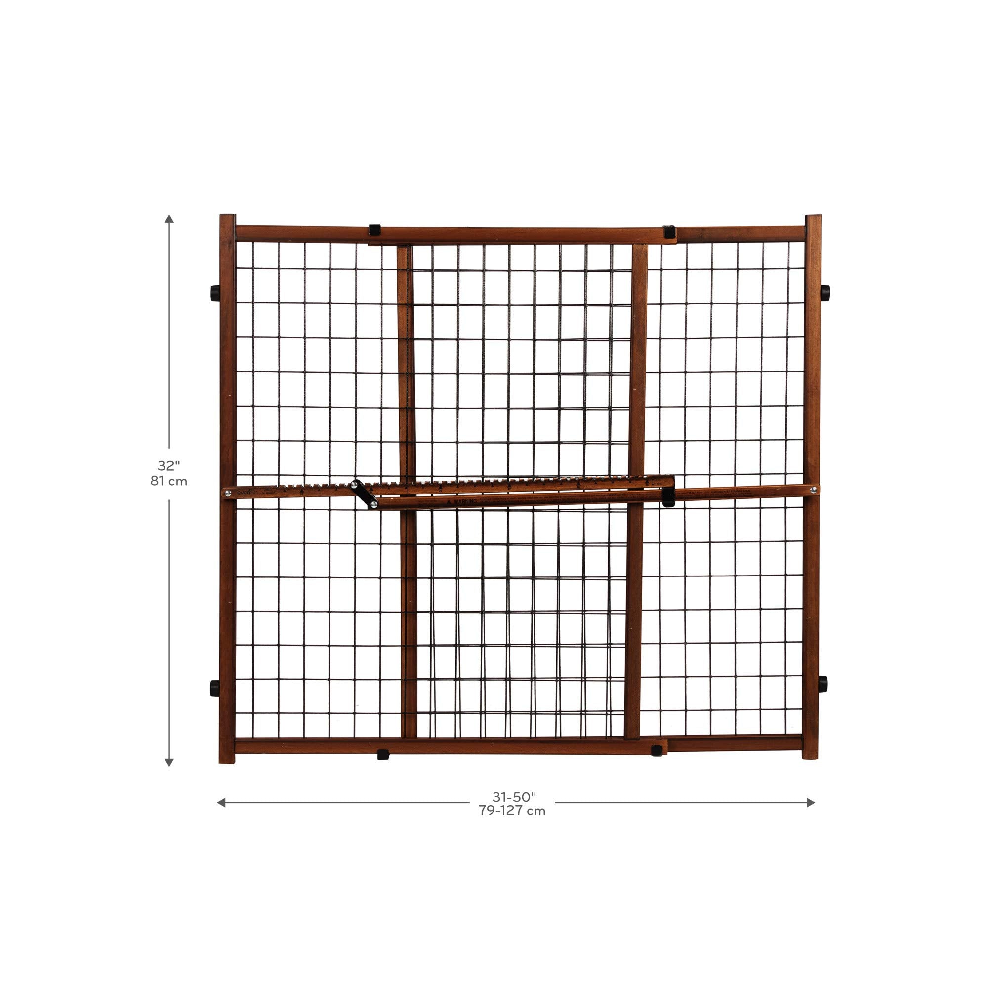 Evenflo Position & Lock Tall & Wide Baby Gate, Pressure-Mounted, 50"W x 32"H, Farmhouse Collection