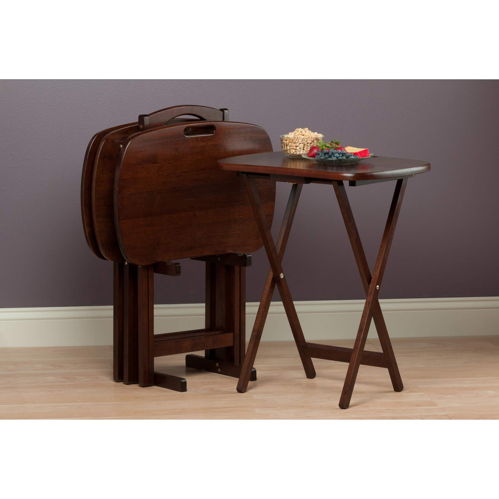 Winsome Lucca Snack Table, 22.83"W x 25.79"H x 15.67"D, Brown,Walnut