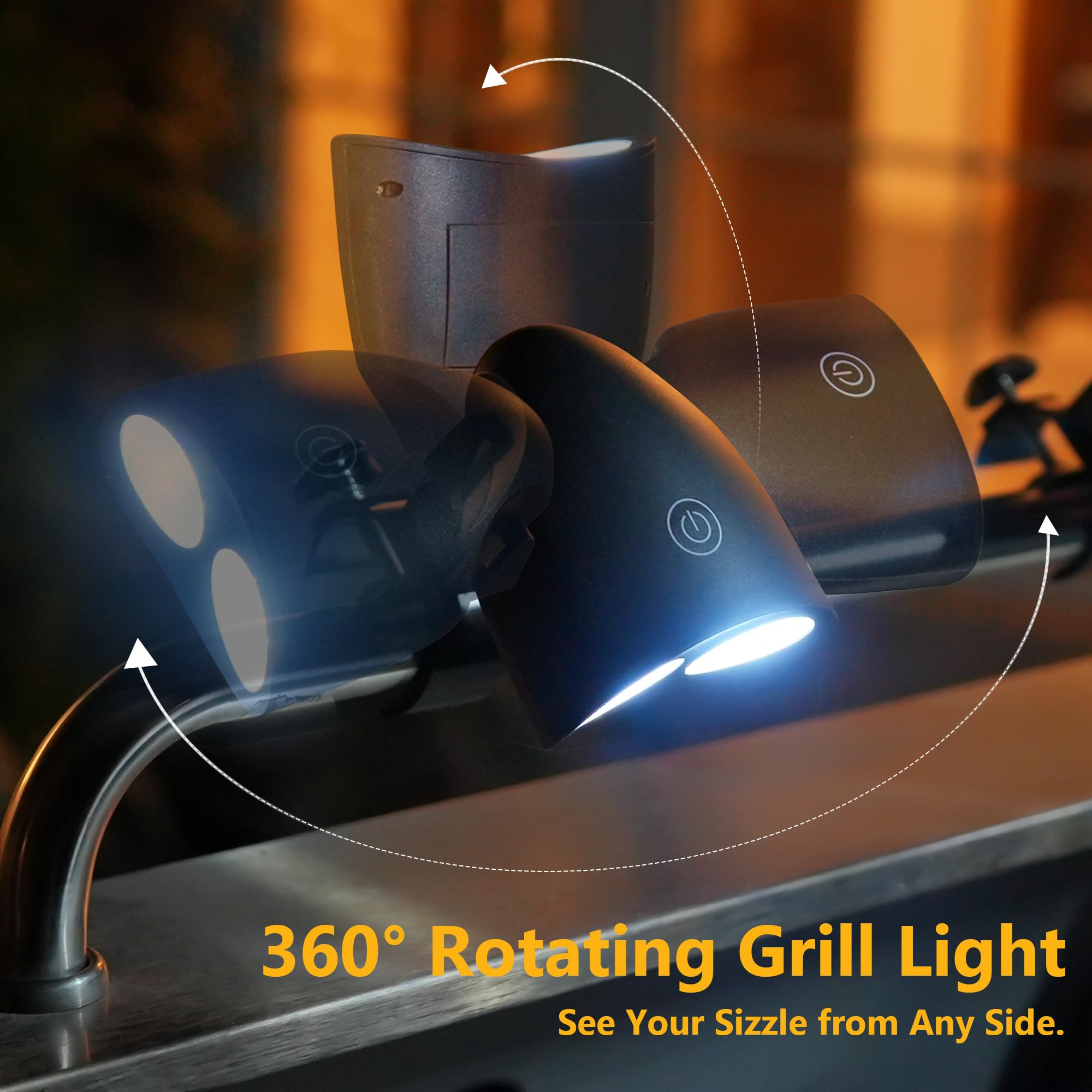 lfcforldx Grill Lights with 10 LED Lights, Grill BBQ Lights with Aluminum Clip, BBQ Grill Accessories Suitable for Outdoor, Barbecues and Cycling Lighting, Gifts for Men