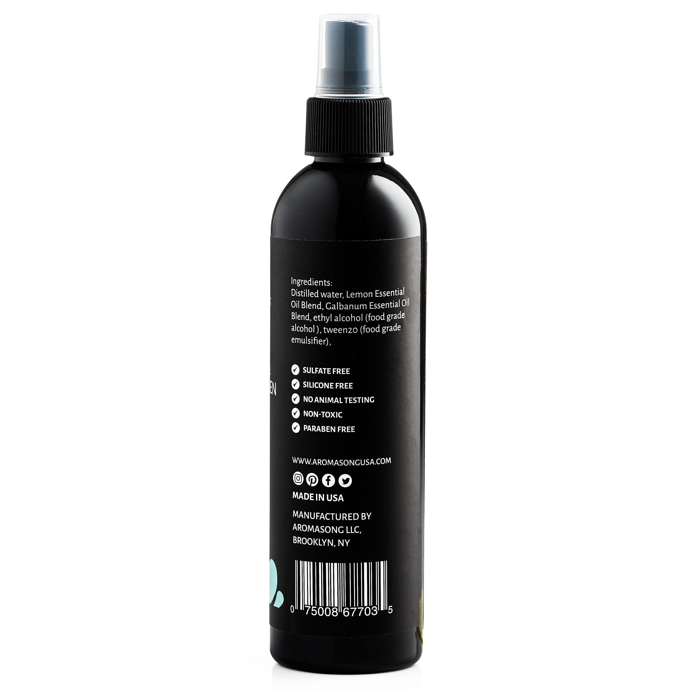 Aromasong All Natural Ocean Mist Room & Linen Spray For Pillows and Sheets - Odor Eliminator Bed Spray Air Freshener All Natural Essential Oil Spray For Sleeping