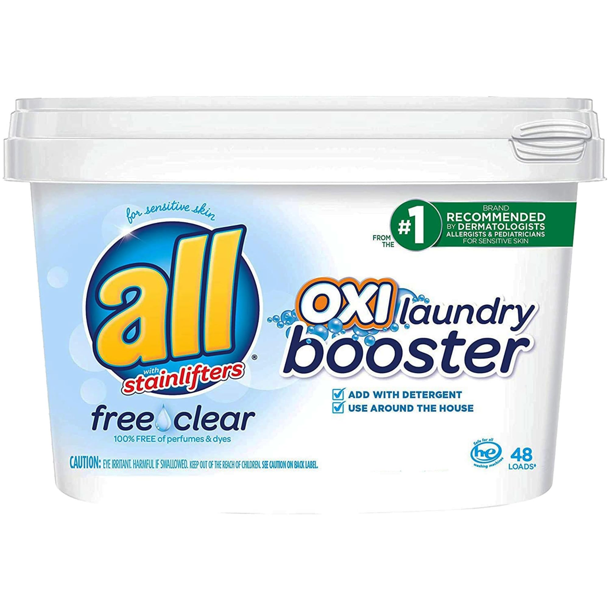 All OXI Laundry Booster for Sensitive Skin, Free Clear, 52 Ounces, 48 Loads