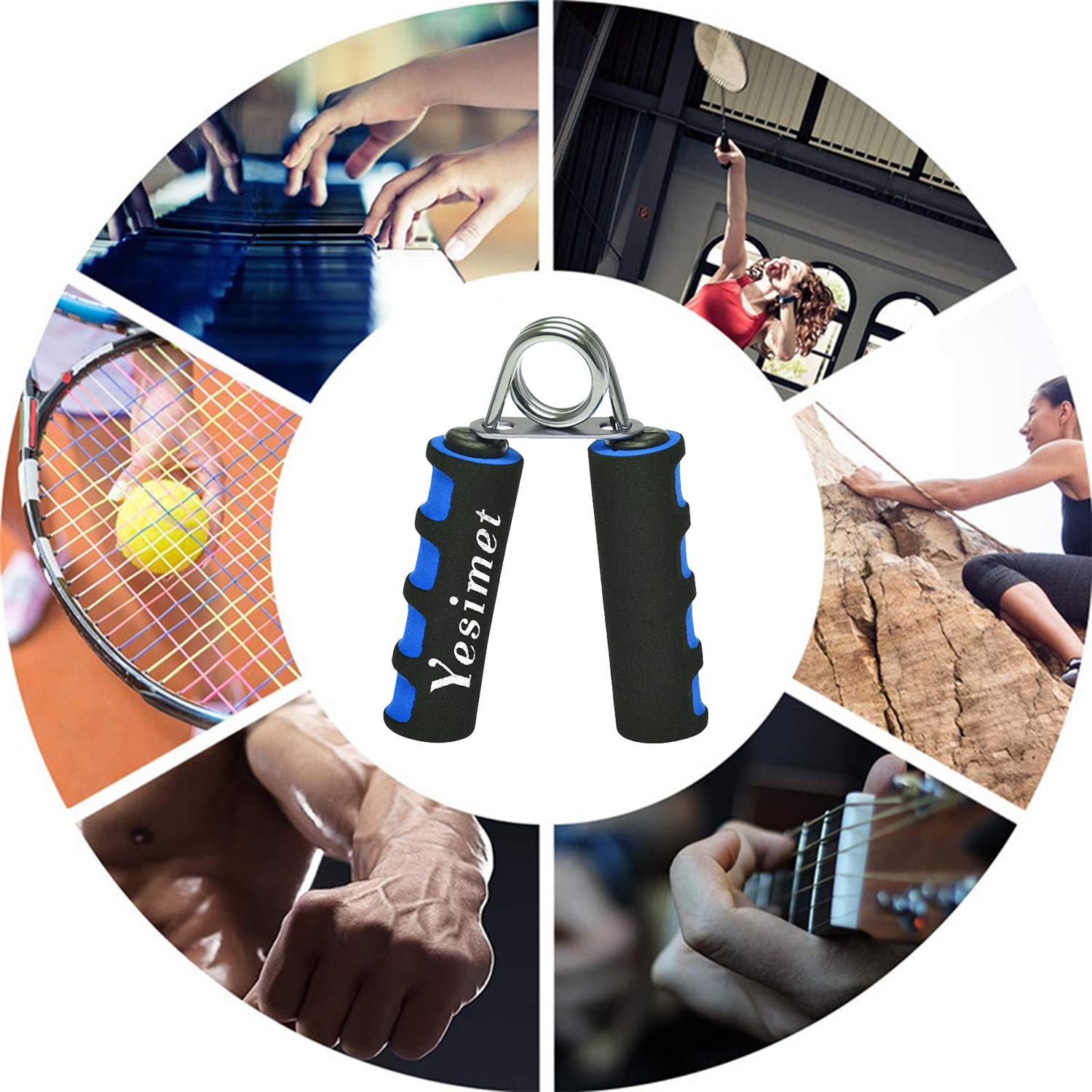 E-smartinlife Hand Grip Strengthener Set, Finger Gripper - Soft Foam Hand Exerciser for Quickly Increasing Wrist Forearm and Finger Strength, 2 Pack