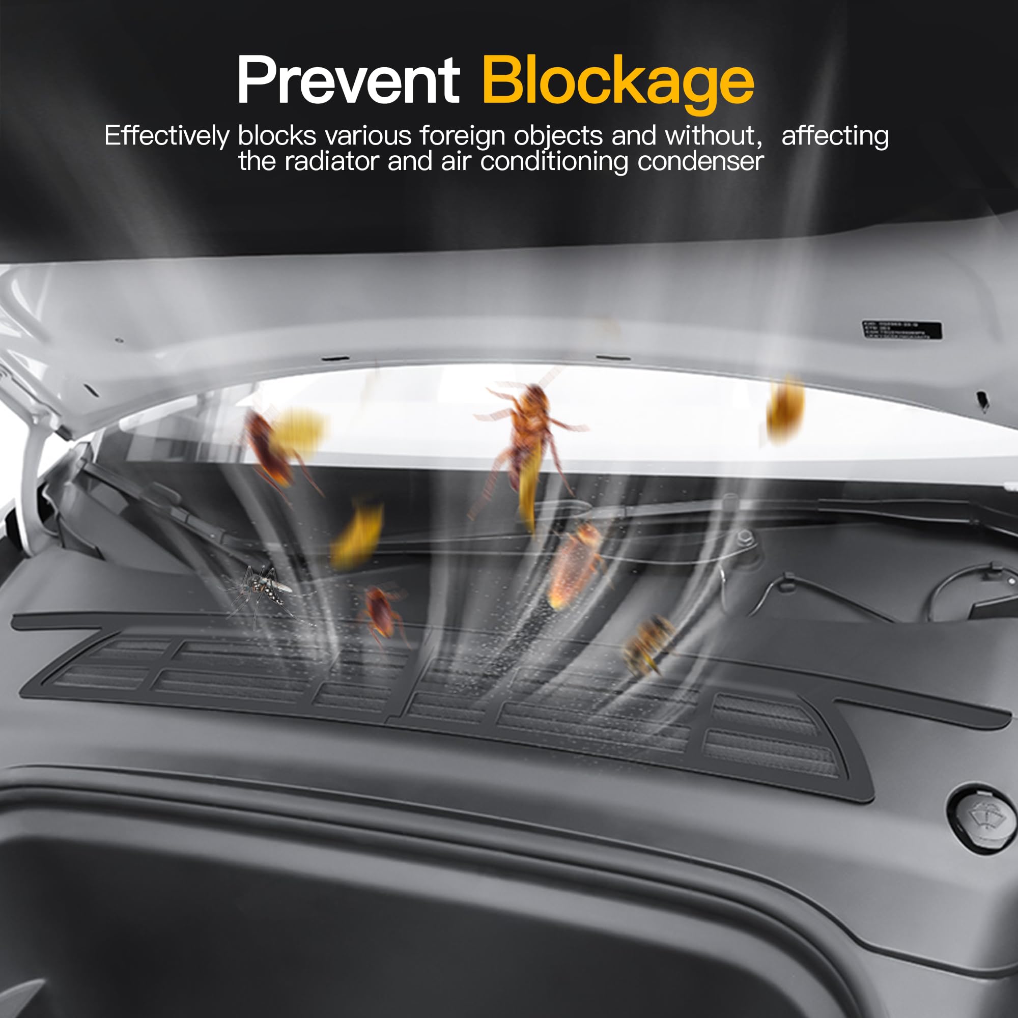 HSB Air Inlet Protective Cover Compatible for Tesla Model Y 2021 2022 2023 2024,Air-conditioning Air Intake Grille,ABS Plastic Air Vent Intake Air Flow Grille Accessories