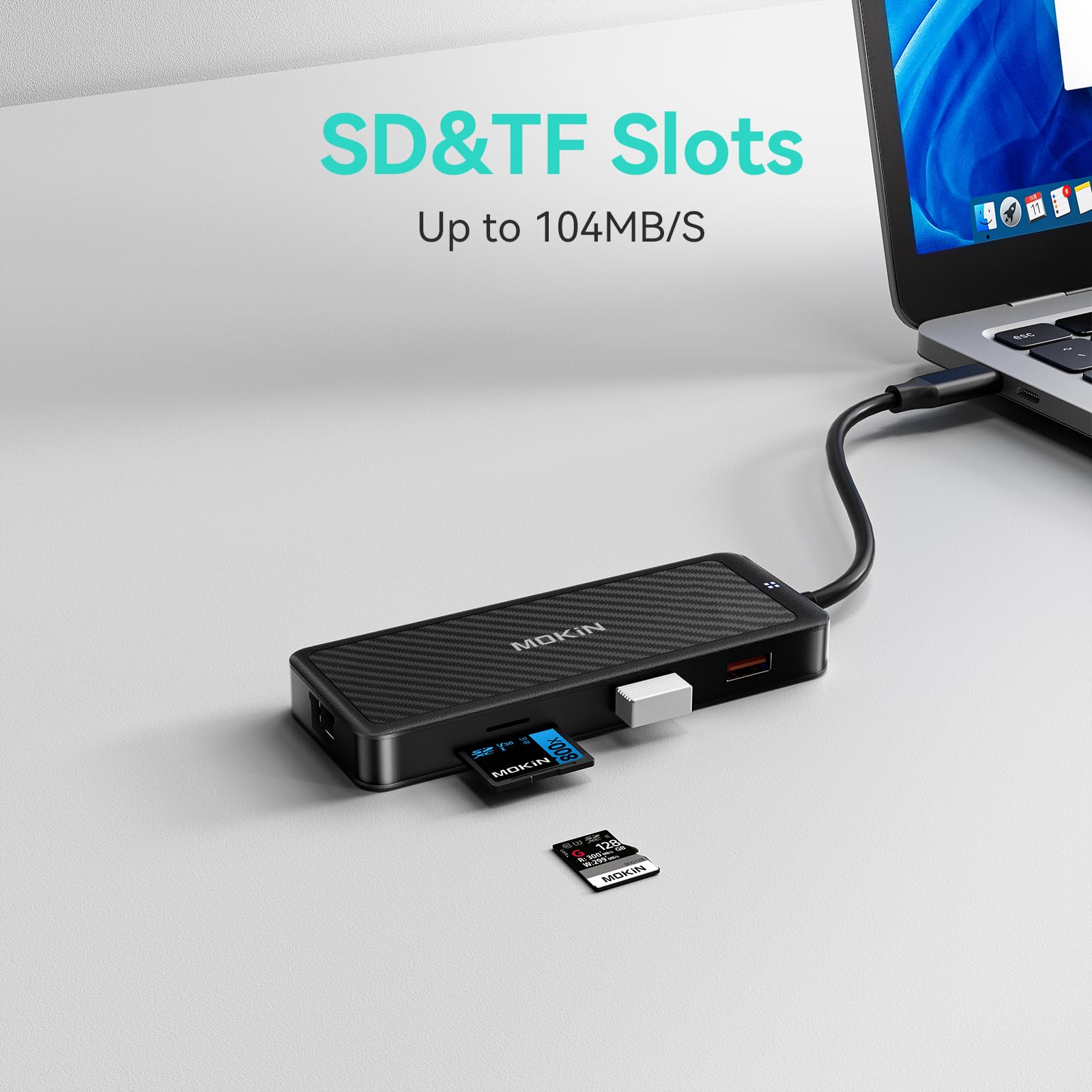 Laptop Docking Station Dual Monitor, 9 in 1 USB C Dock with 2 HDMI 4K, 1000Mbps, 100W PD, SD/TF Card Reader, 3 USB, USB C Multiport Adapter for MacBook/Dell/HP/Surface/Lenovo