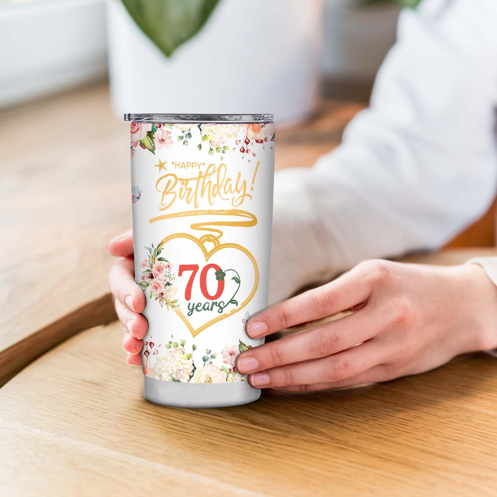 70th Birthday Gifts for Women, Happy 70 Year Old Birthday Gift, Best Gifts for 70 Year Old Woman, 1953 Birthday Gifts for Women Tumbler Cup 20oz With Lid