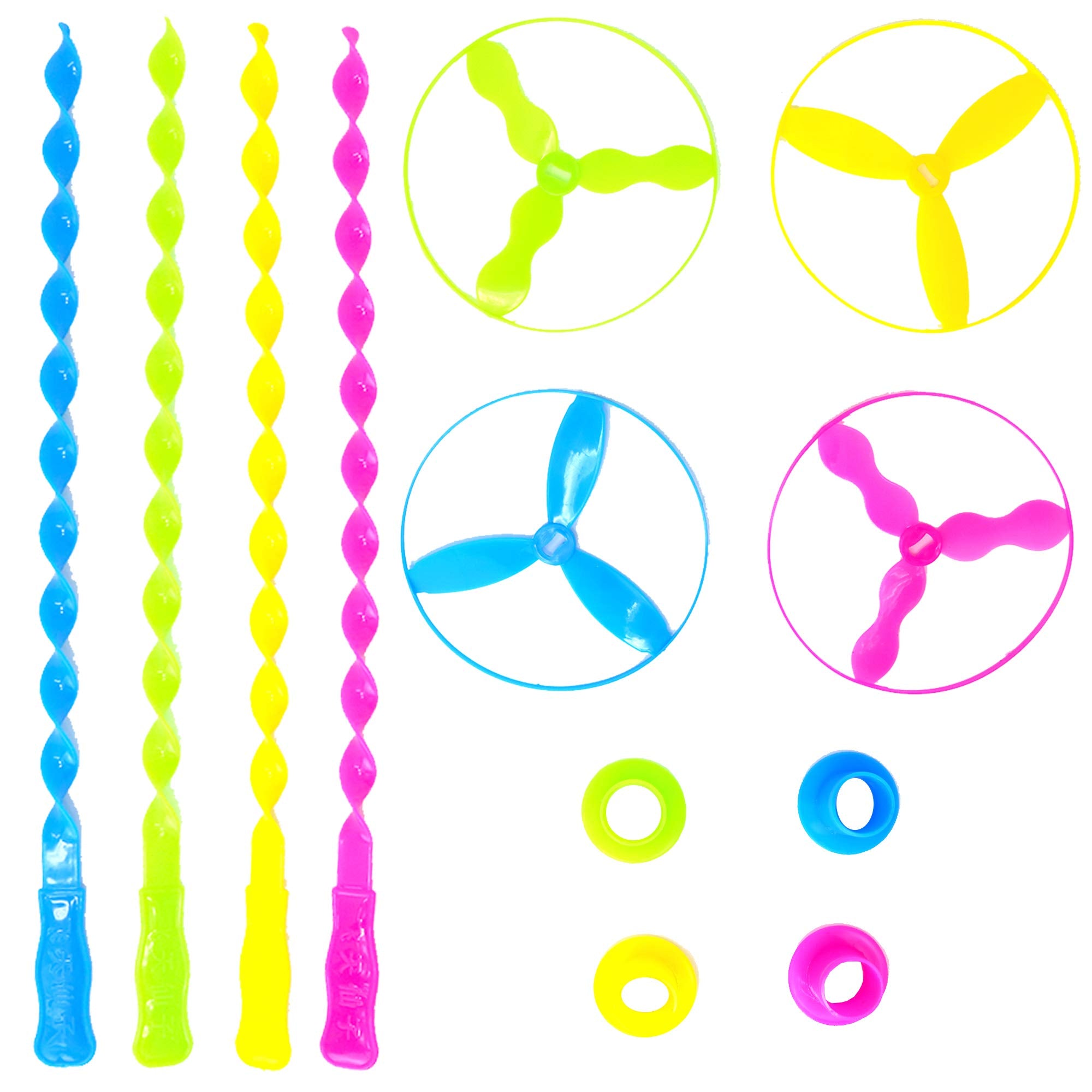 Big Mo's Toys Flying Discs - Twist Disc Flyer Saucers with Launchers for Party Favors and Prizes Outdoor Toy - 40 Sets