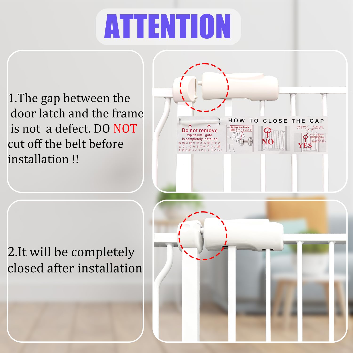 Vothco Baby Gates Extra Wide 71.5-76.4 Inch Large Baby Gates for Stairs Tension Pet Dog Gates Indoor for Doorways No Drilling Pressure Mounted Pet Gates for Kids