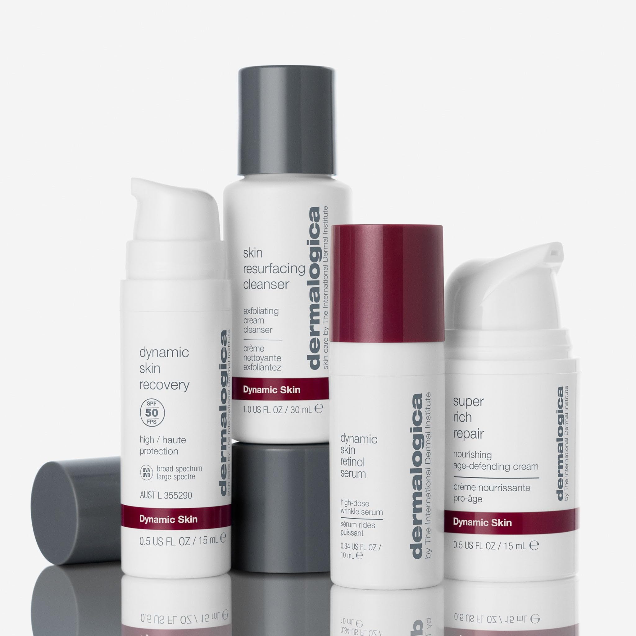 Dermalogica Skin Aging Solutions Kit, Anti Aging Skincare Set - Includes: Face Cleanser, Serum, Moisturizer with SPF, and Cream, Travel Size