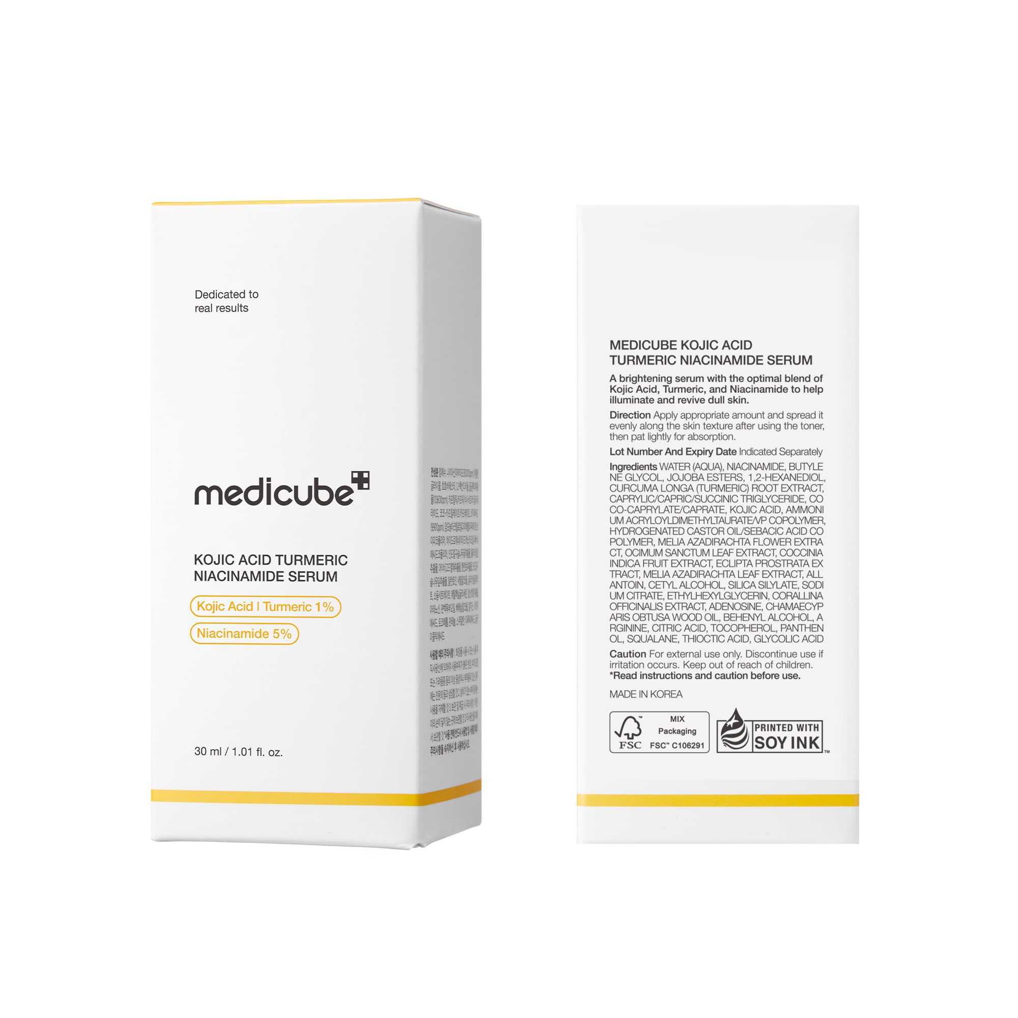 medicube Kojic Acid Turmeric Clarifying & Balancing Capsule Serum for Troubled Skin | Soothing & Brightening Facial Serum | Niacinamide & Glow Capsules for Hydration and Barrier Support | 1.01 fl.oz