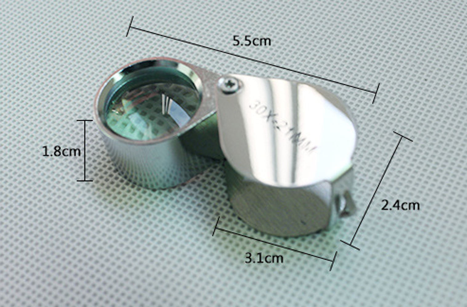 Loupes 10x Glass Jeweler Loupe Loop Eye Magnifier Magnifying Magnifier Metal Body Silver (10x21mm)