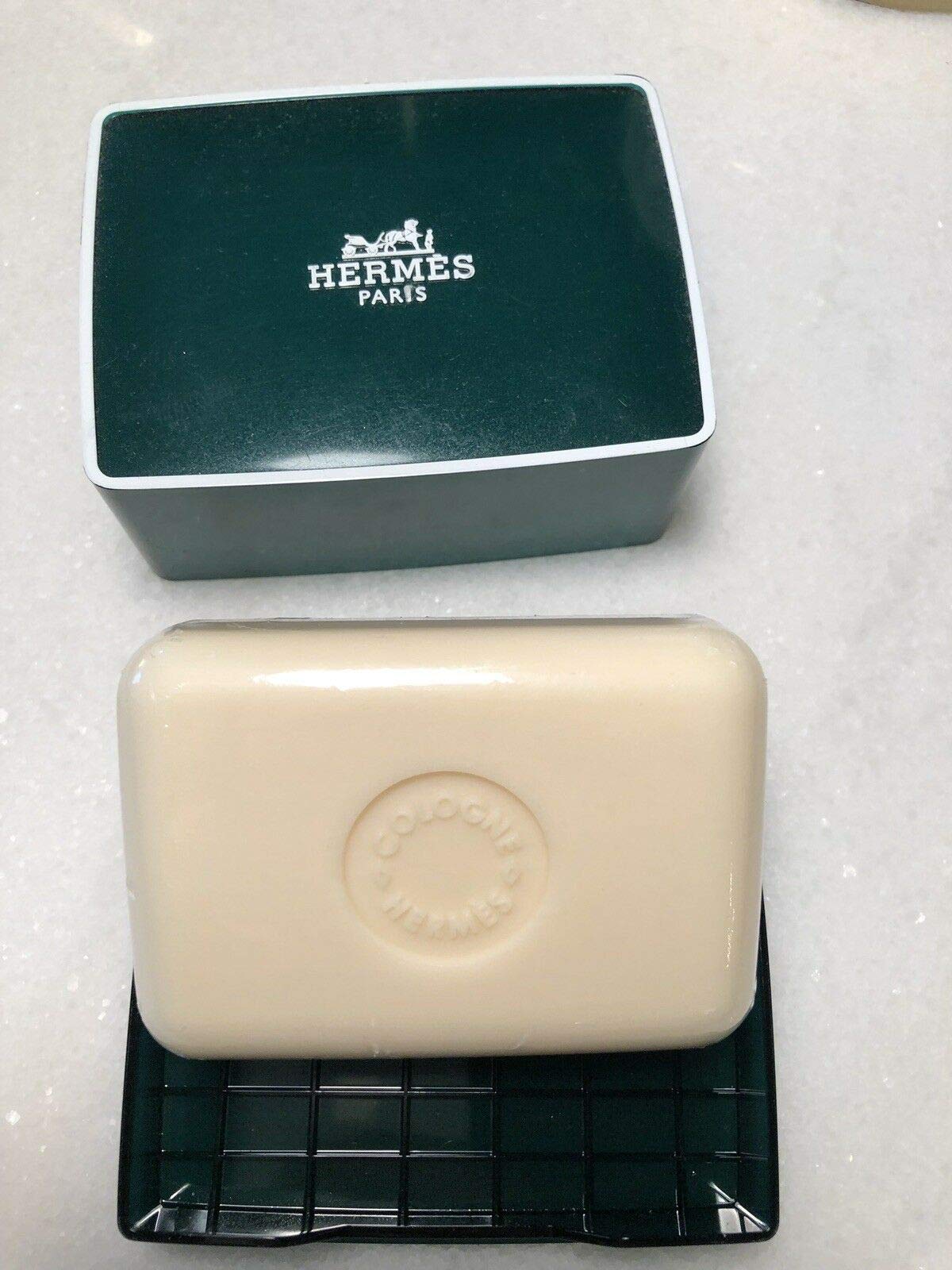 Hermès Soap - Eau d'Orange Verte Luxury Perfumed Gift Boxed Soap Imported From Hermès Paris - Citrus and Mint Fragrance - 3.5 Ounces / 100 Grams - Gift Boxed Perfumed Soap / Savon Parfume