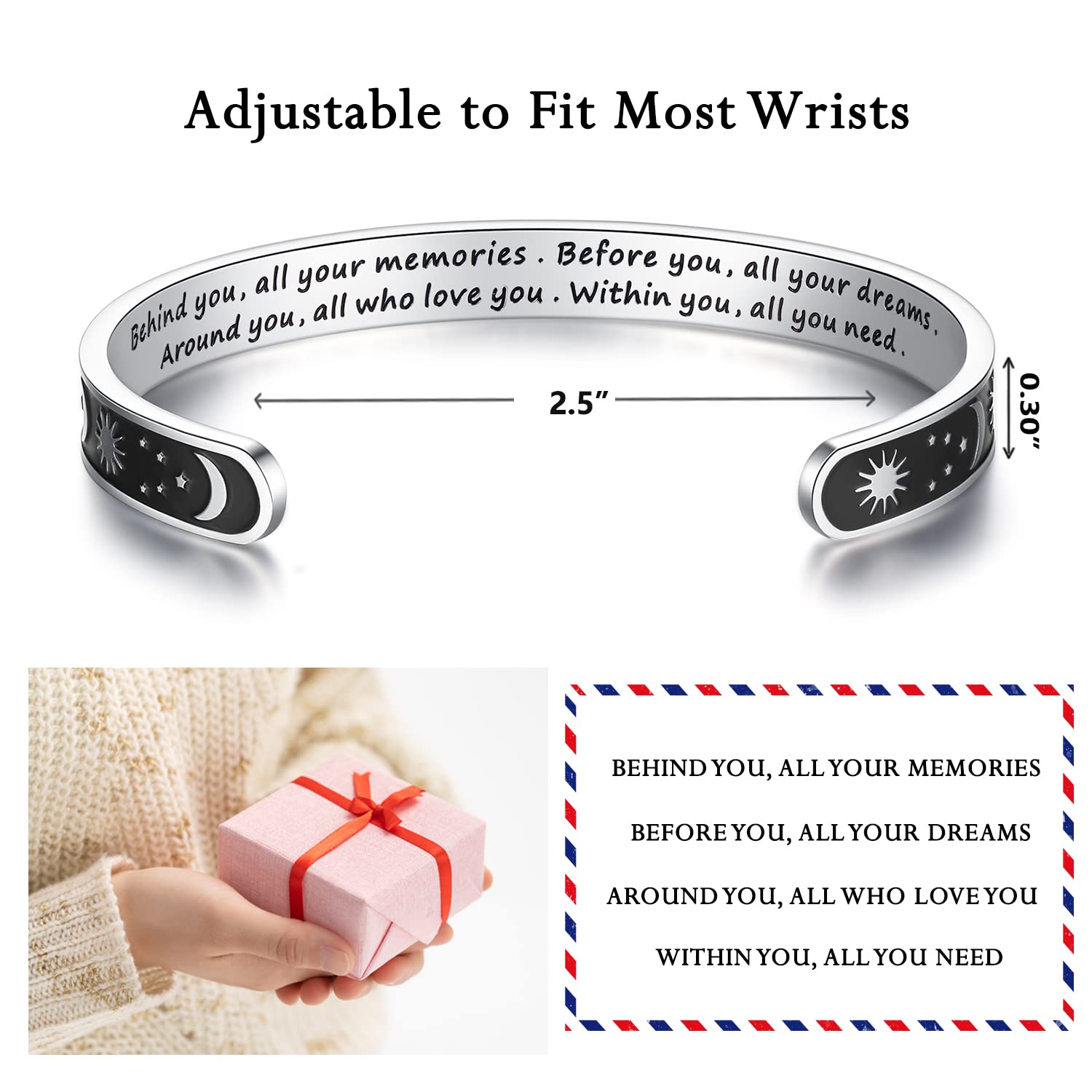TONY & SANDY Back to School Gifts for Students Graduation Gifts for Her College High School Cool Gifts for Her Him Cool 8th Grade Middle Senior Masters Degree Nursing Inspirational Bracelet