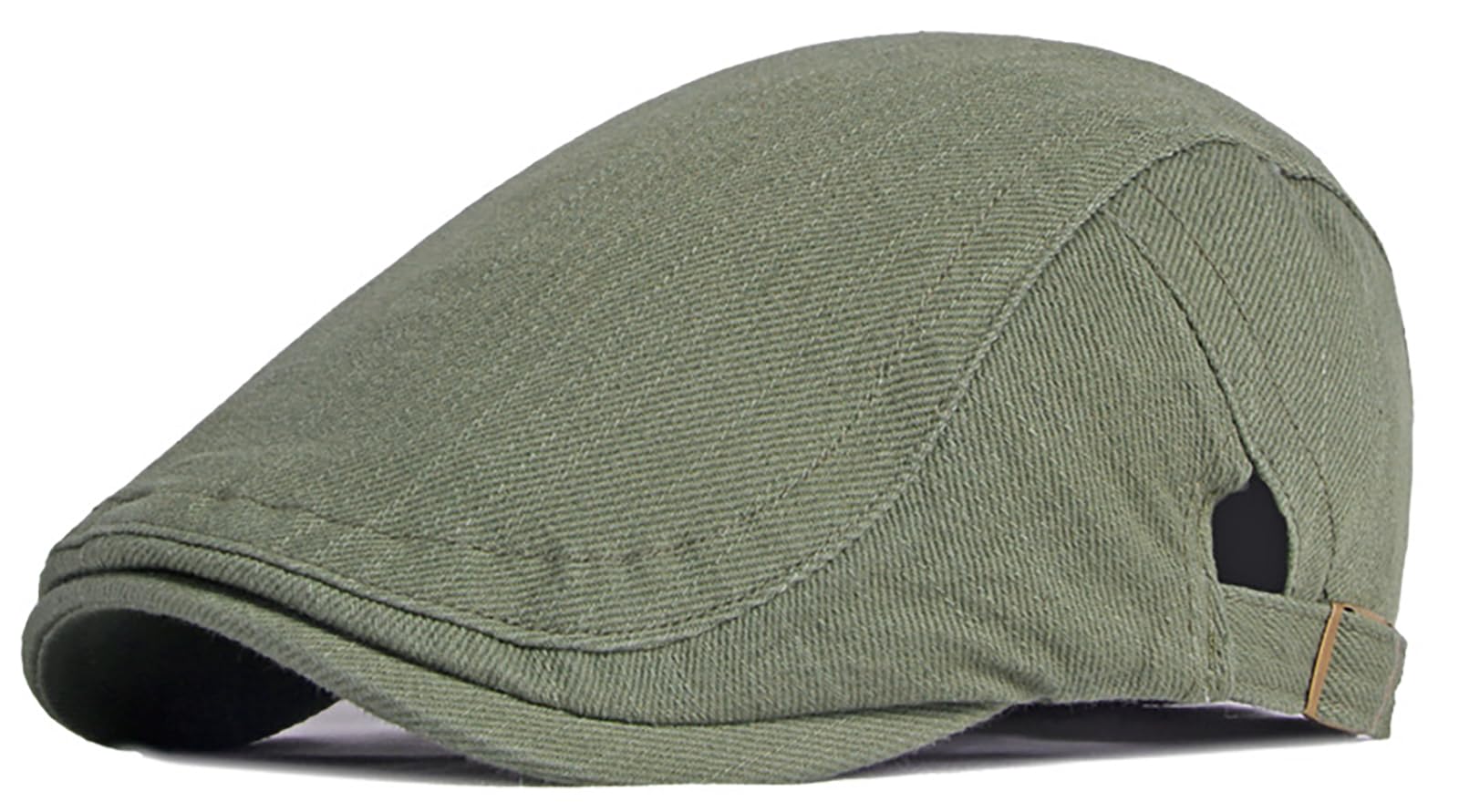 Xinveen Newsboy Hats for Men Flat Cap Cotton Adjustable Breathable Irish Cabbie Ivy Driving Hunting Hat Olive Green