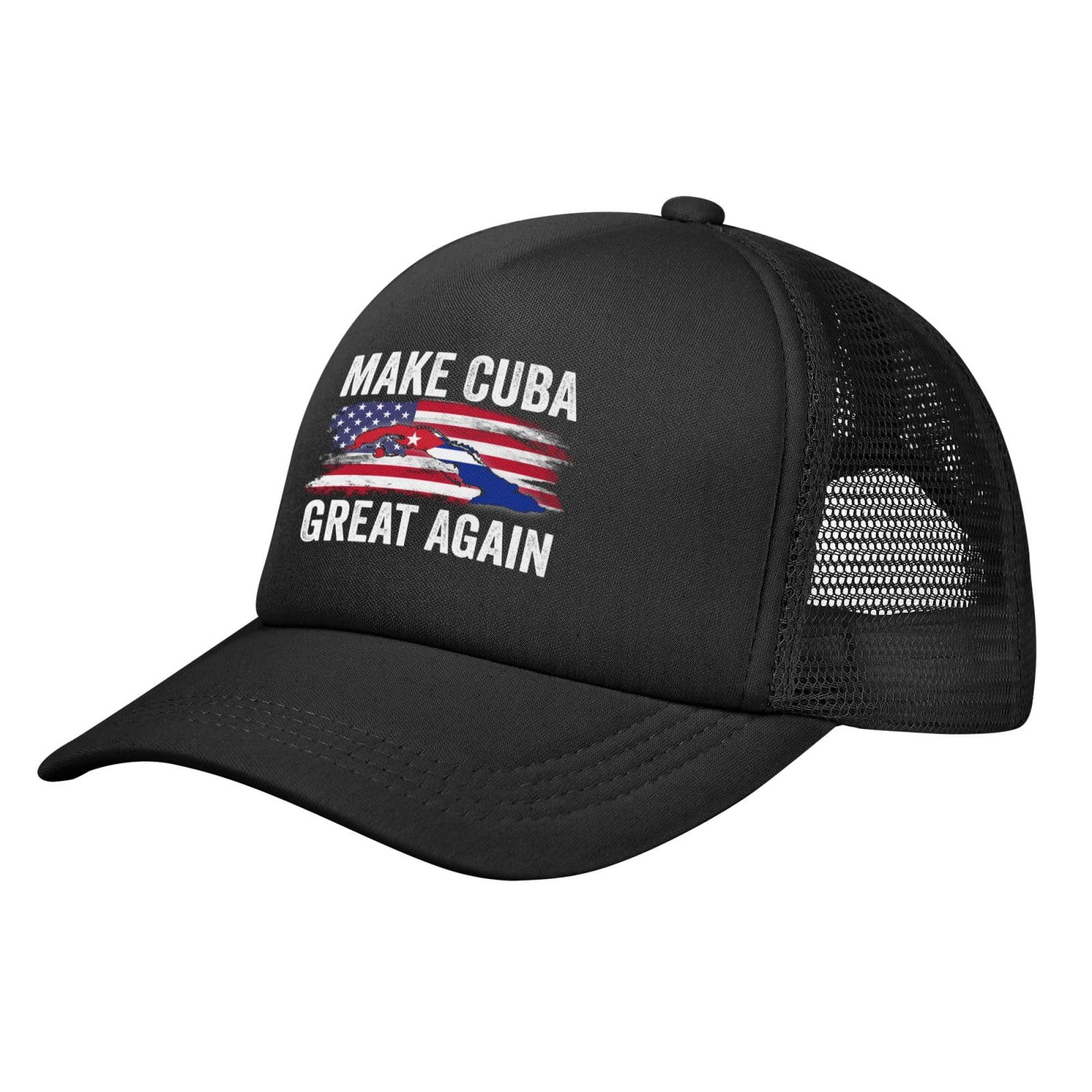 Antaa Make Cuba Great Again Hats Cuban Flag Mesh Trucker Cap Black