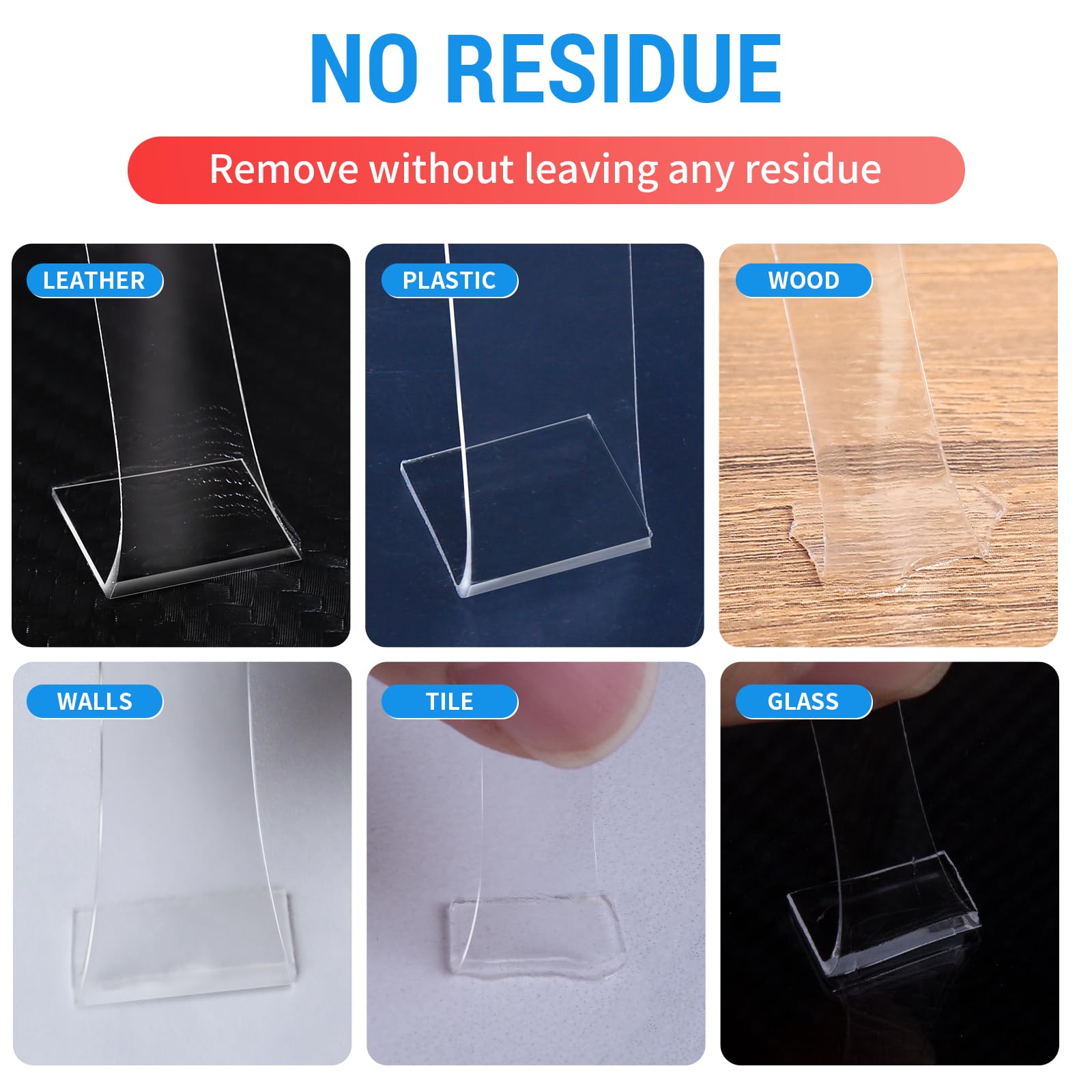 PHIXBEAR 2 Rolls Heavy Duty Clear Double Sided Tape, Made of 3M VHB, Wall-Safe Removable & No Residue, 10FT x 0.6IN, for Home Decoration/Car Use/DIY/Hanging Pictures/Securing Carpets & Cables