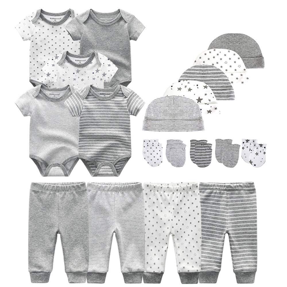 Kiddiezoom Unisex Baby Layette Essentials Giftset Clothing Set 19-Piece for Newborn boys