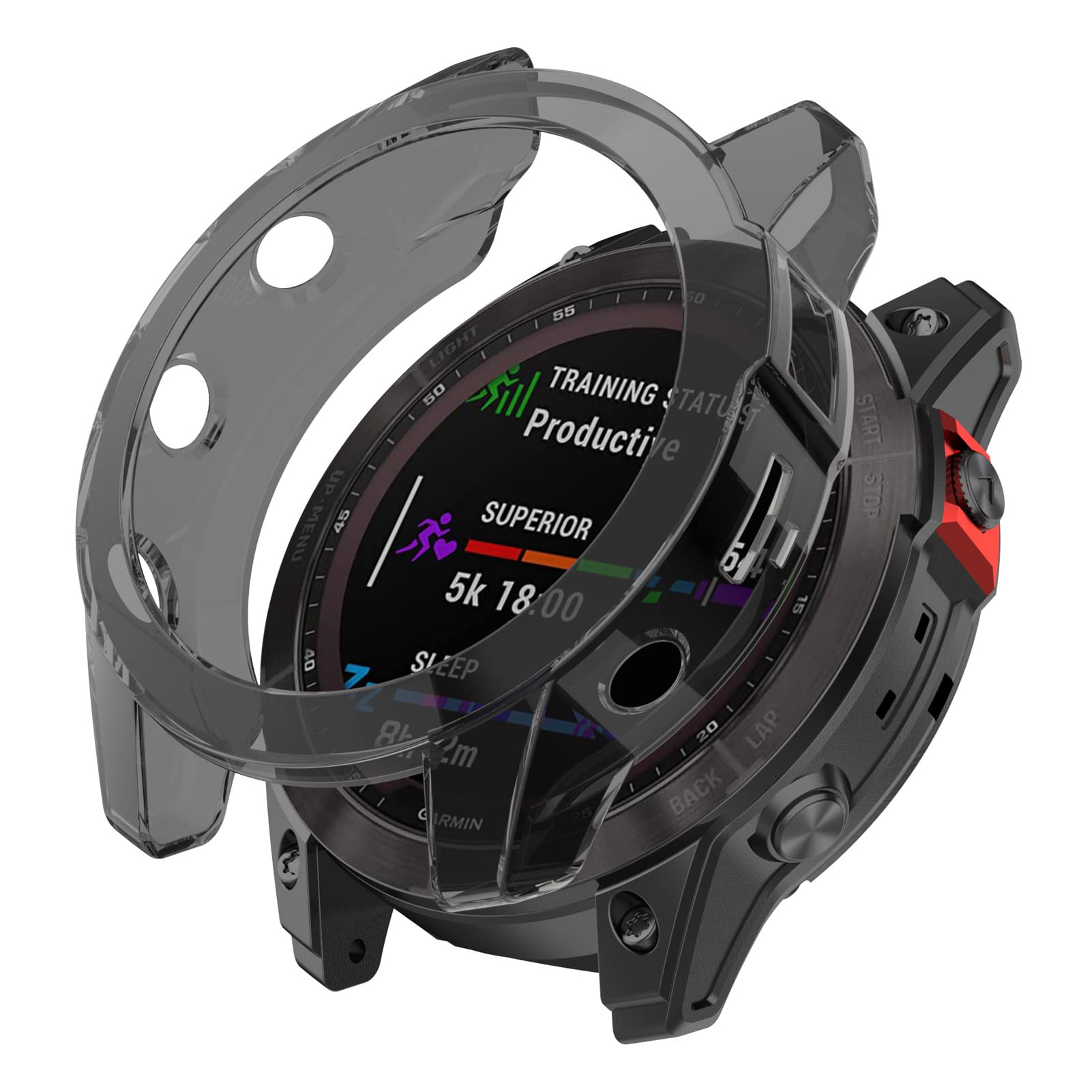 MOTONG Compatible with Garmin epix Gen 2 Transparent TPU Protective Case - TPU Protective Watch Case Cover Shell Compatible with Garmin epix Gen 2(TPU Black)
