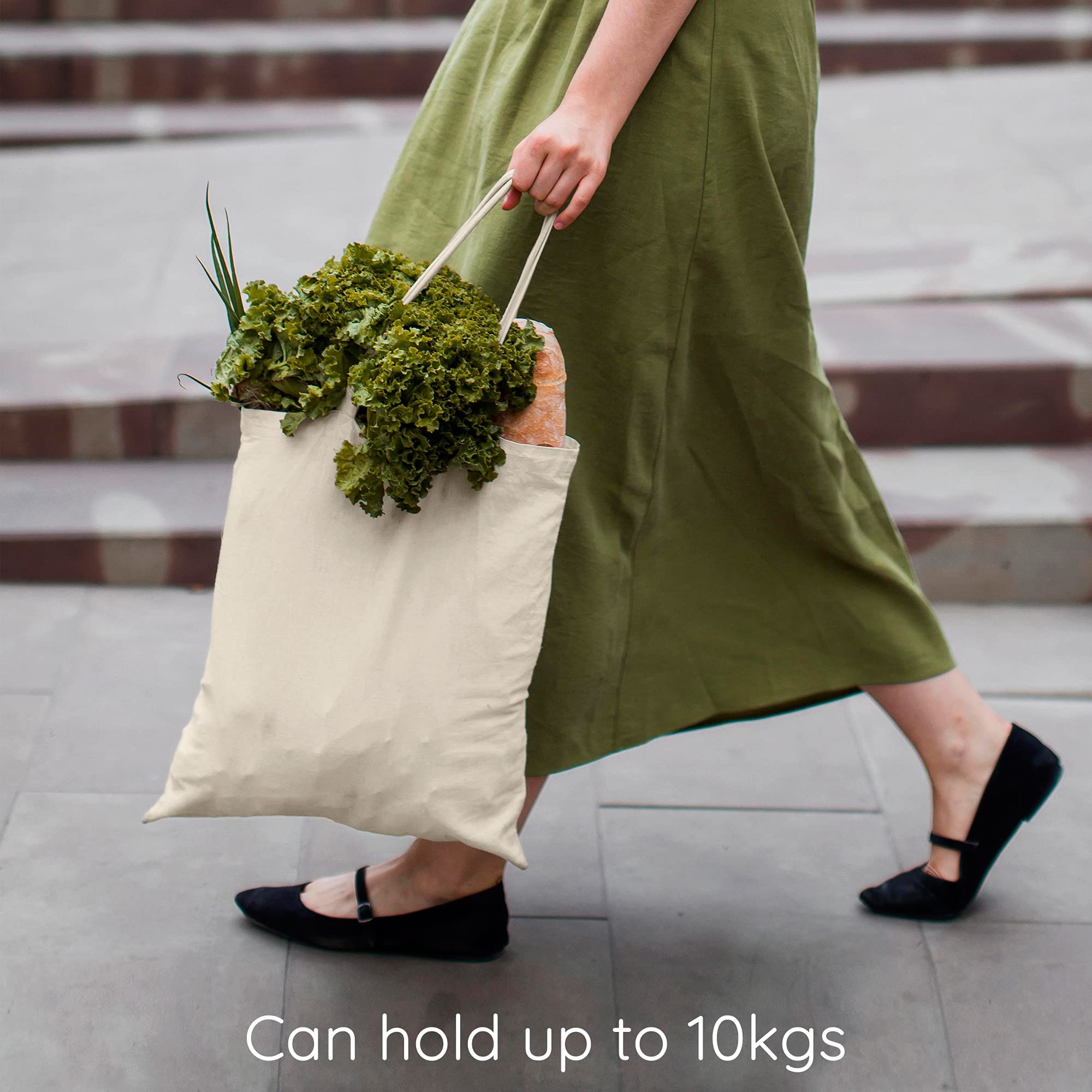 Ecoright Aesthetic Canvas Tote Bag for Women, Reusable Cotton Tote Bag for Grocery, Secret Santa Gifts, Christmas Gifts
