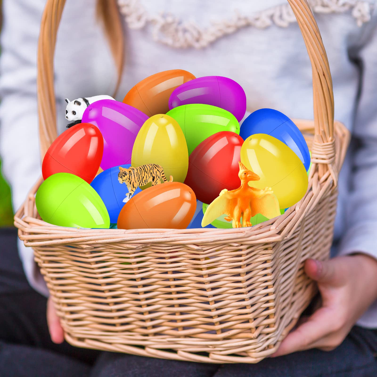 OCHIDO 24 Pack Prefilled Easter Egg Toy Easter Basket Essentials Boy Easter Basket Stuffers for Kids, Easter Egg Hunt Game