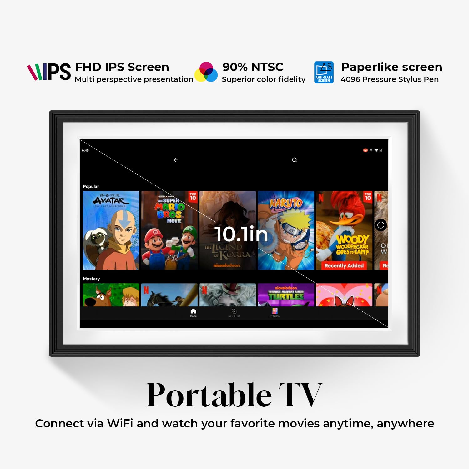 Changing 10.1" Smart Display F10s| Digital Picture Frame丨Anti-Glare touchscreen丨Google Calendar&HomeHub&Voice assistant丨Portable TV丨Gift for Family丨Music Speaker丨Kid Artworks ((F10-White&Black)