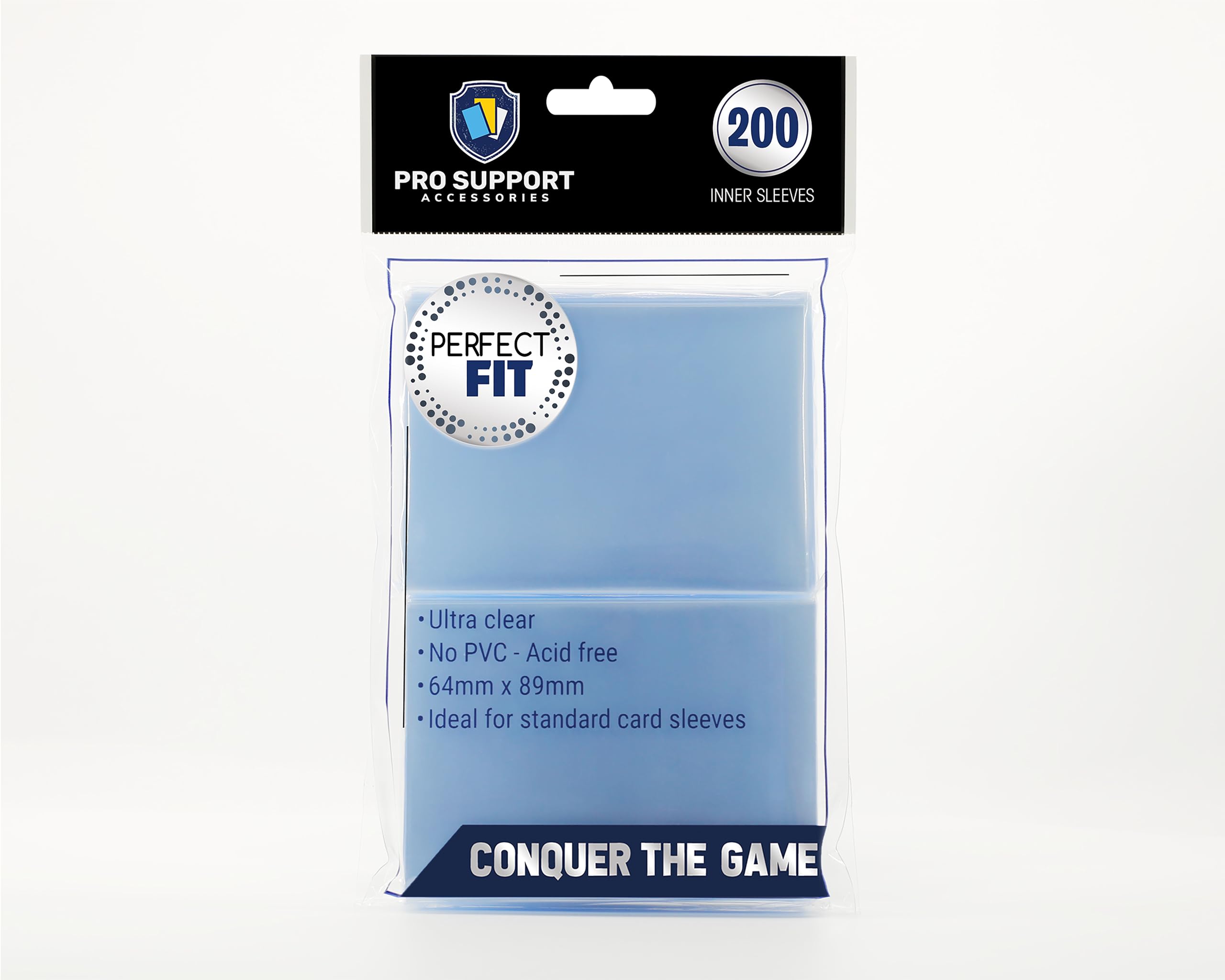 200 Premium Ultra Clear, Perfect for Double sleeving, fits Standard Size Trading Cards Magic The Gathering, Pokemon, Dragon Ball Super by Pro Support