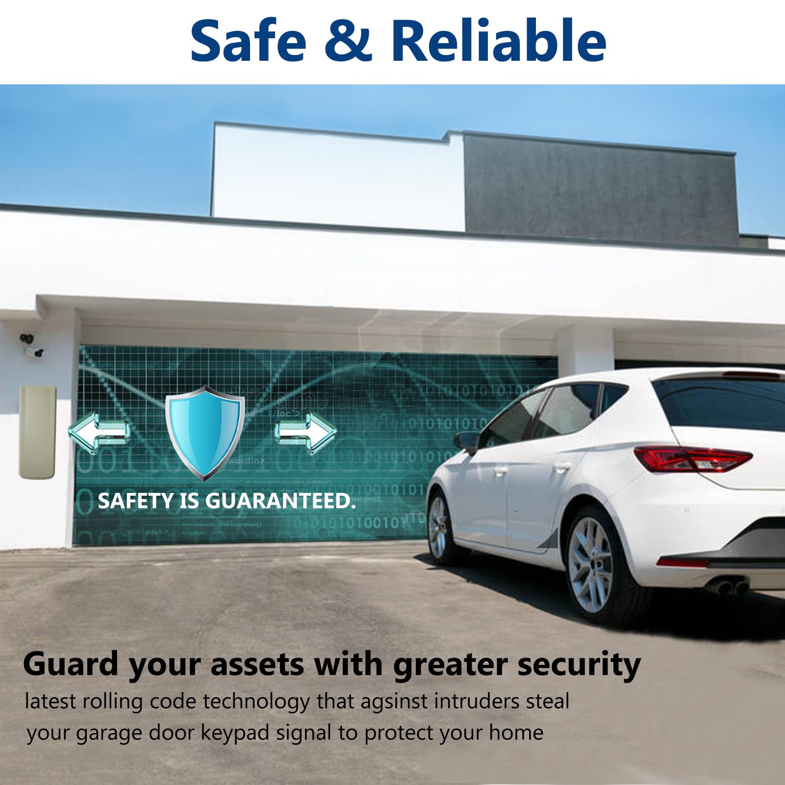 Universal Garage Door Opener Keypad for Liftmaster Chamberlain Craftsman Wayne Dalton Openers Produced since 1993, Wireless Keypad Keyless Entry, Replaces 877/878MAX 377/977/877/66LM,Safe Security+2.0